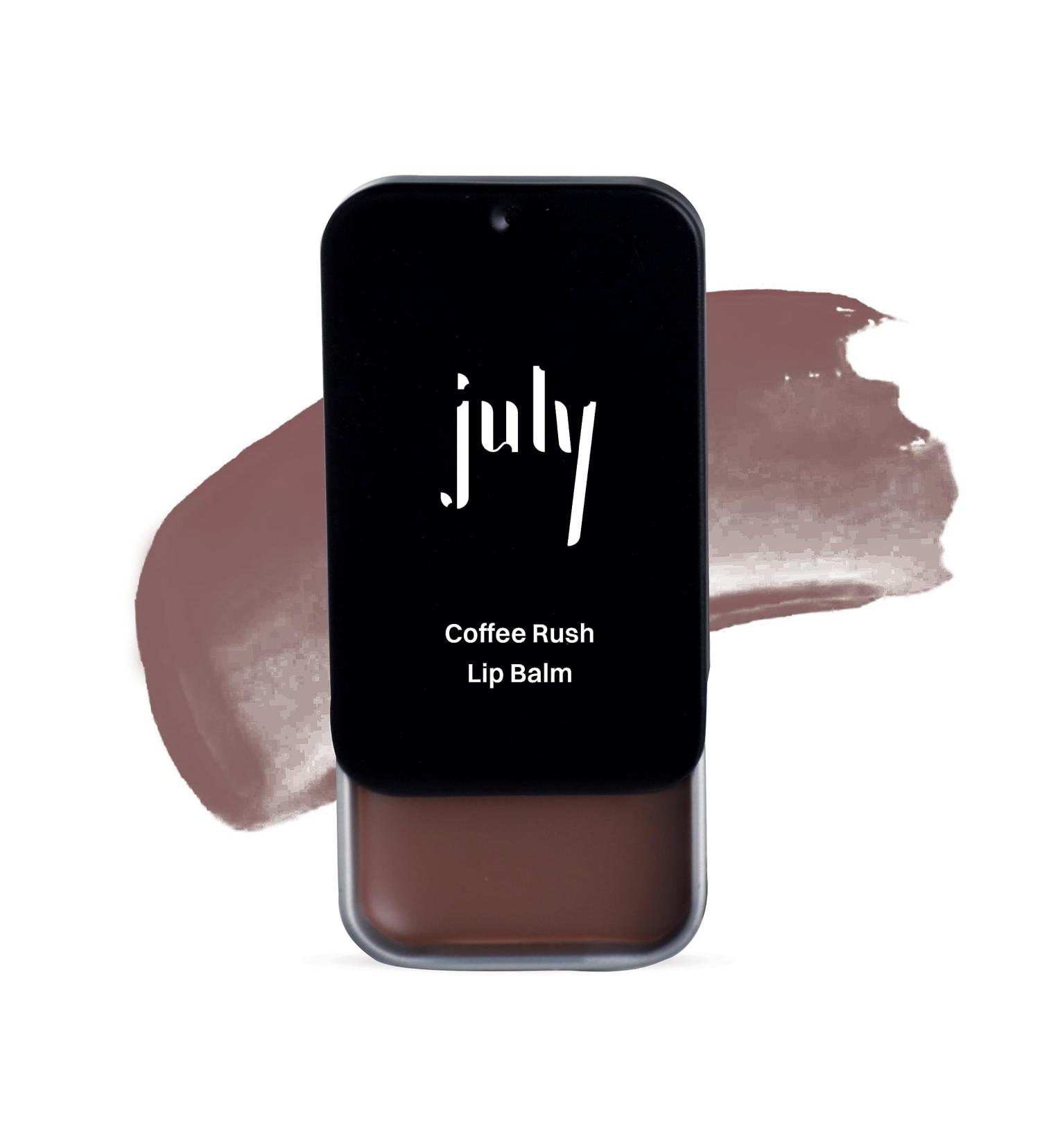 July Coffee Rush Lip Balm - 24hr Hydration for Dry & Chapped Lips | SPF 15 | Jojoba & Sweet Almond Oil | Unisex 10g - Buy Online on GoSupps.com