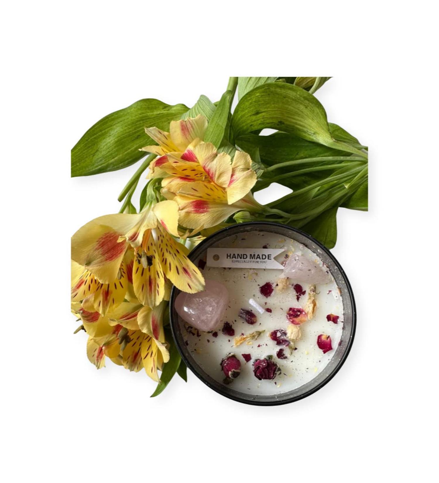 Momslife Love Fragrance Candle - Wild Rose with Gemstones & Rose Quartz | Perfect Gift for Women & Anniversary Decoration - Buy Online on GoSupps.com