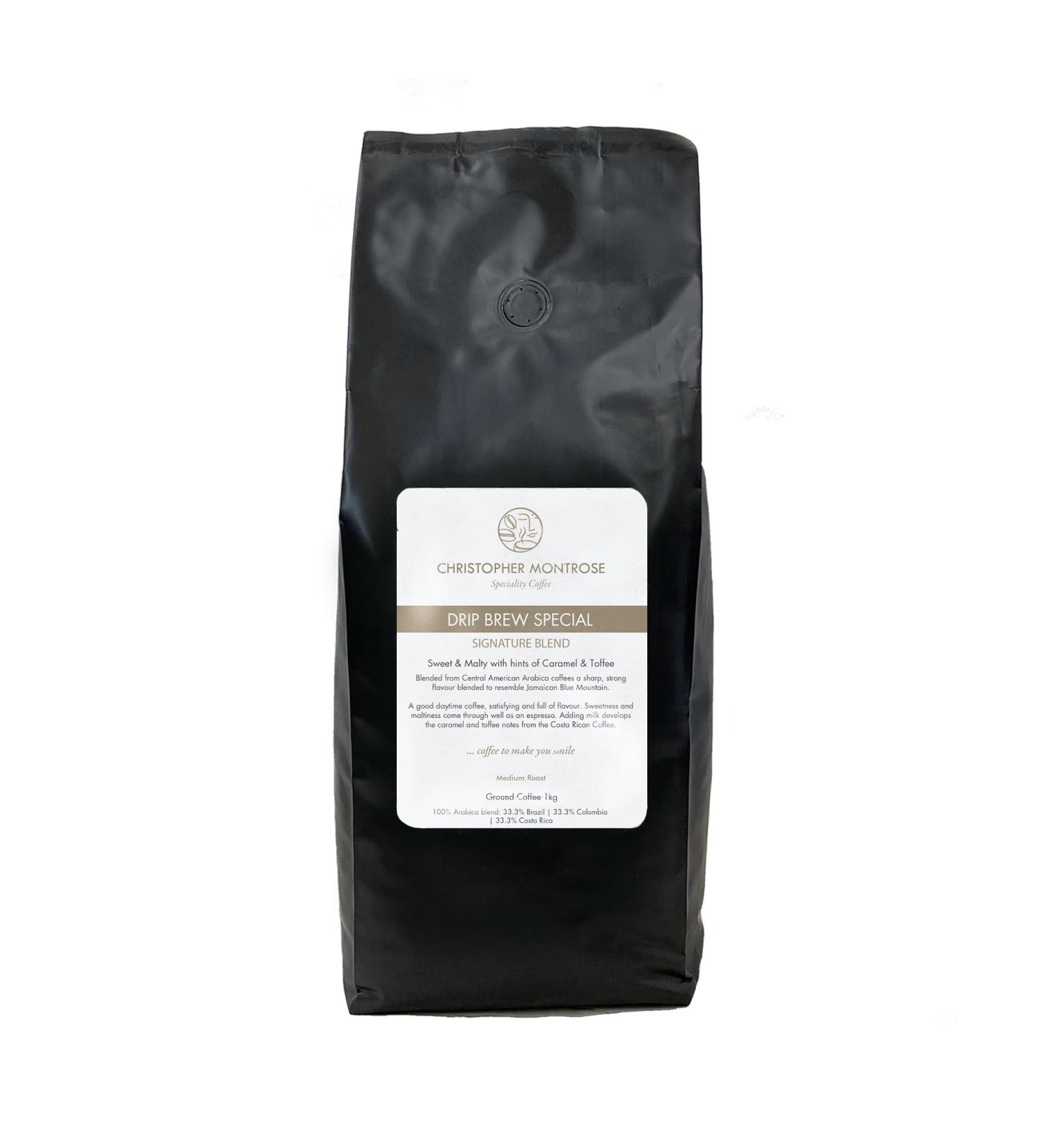 Drip Brew Special | Signature Blend Ground Coffee | Medium Roast | 1 KG Pack 1.0 Kilograms
