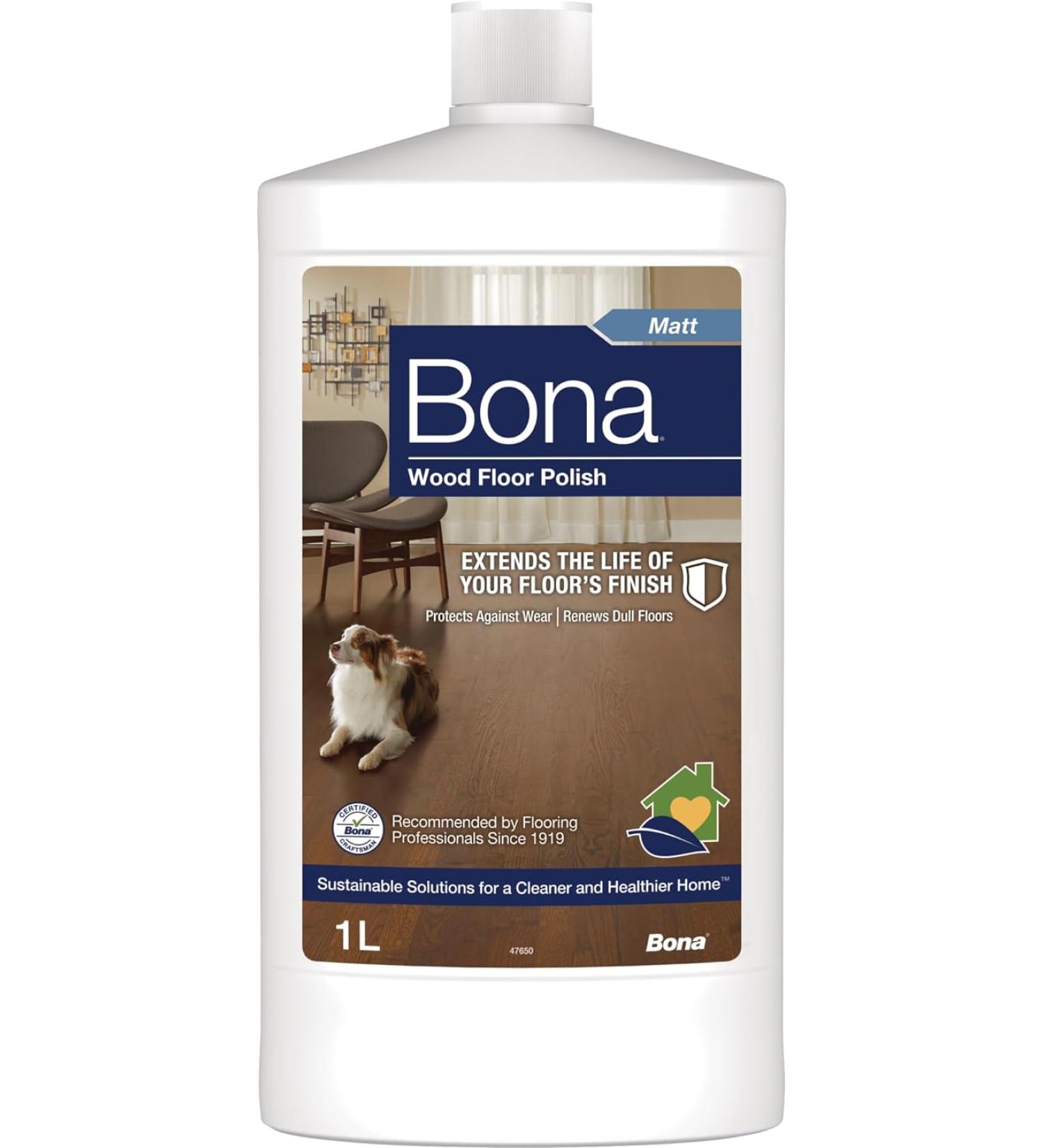 Bona Wood Floor Polish 1L Bottle - Matt Finish for Hardwood Floors - Buy Online on GoSupps.com