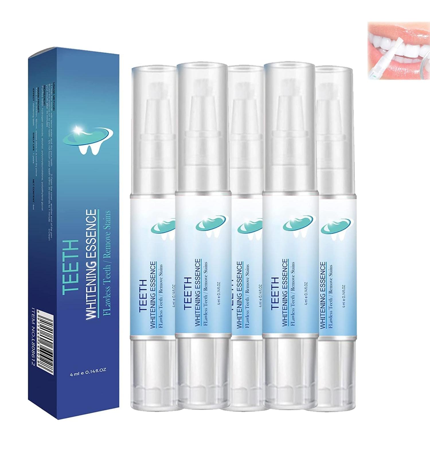 5Pcs Teeth Whitening Pen Gel Kit Tooth Whitening Essence Teeth Stain Remover Intensive Stain Removal Teeth Reduce Yellowing - Buy Online on GoSupps.com