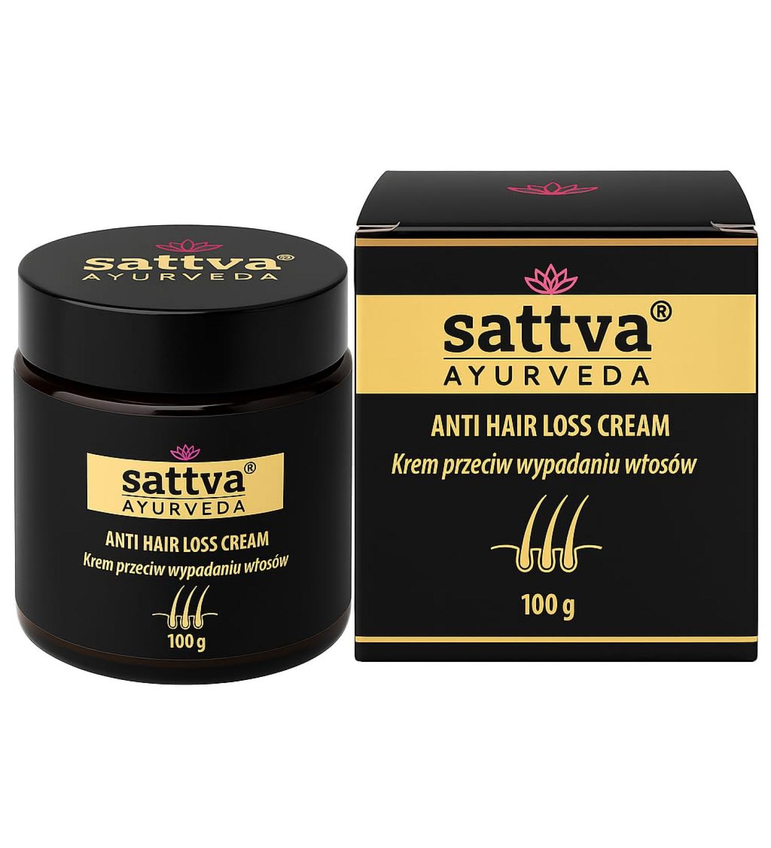 Sattva Ayurveda Ayurvedic hair cream against hair loss without rinsing nourishes and strengthens the scalp promotes hair growth reduces seasonal hair loss 100 g - Buy Online on GoSupps.com