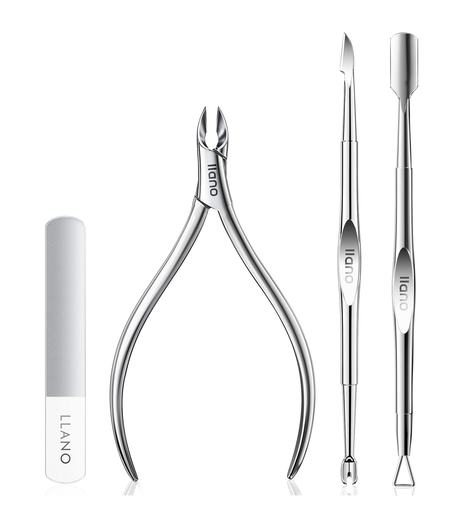 Professional 4pcs Cuticle Trimmer Set with Cuticle Pusher - Durable Cuticle Nippers for Fingernails and Toenails - Buy Online on GoSupps.com