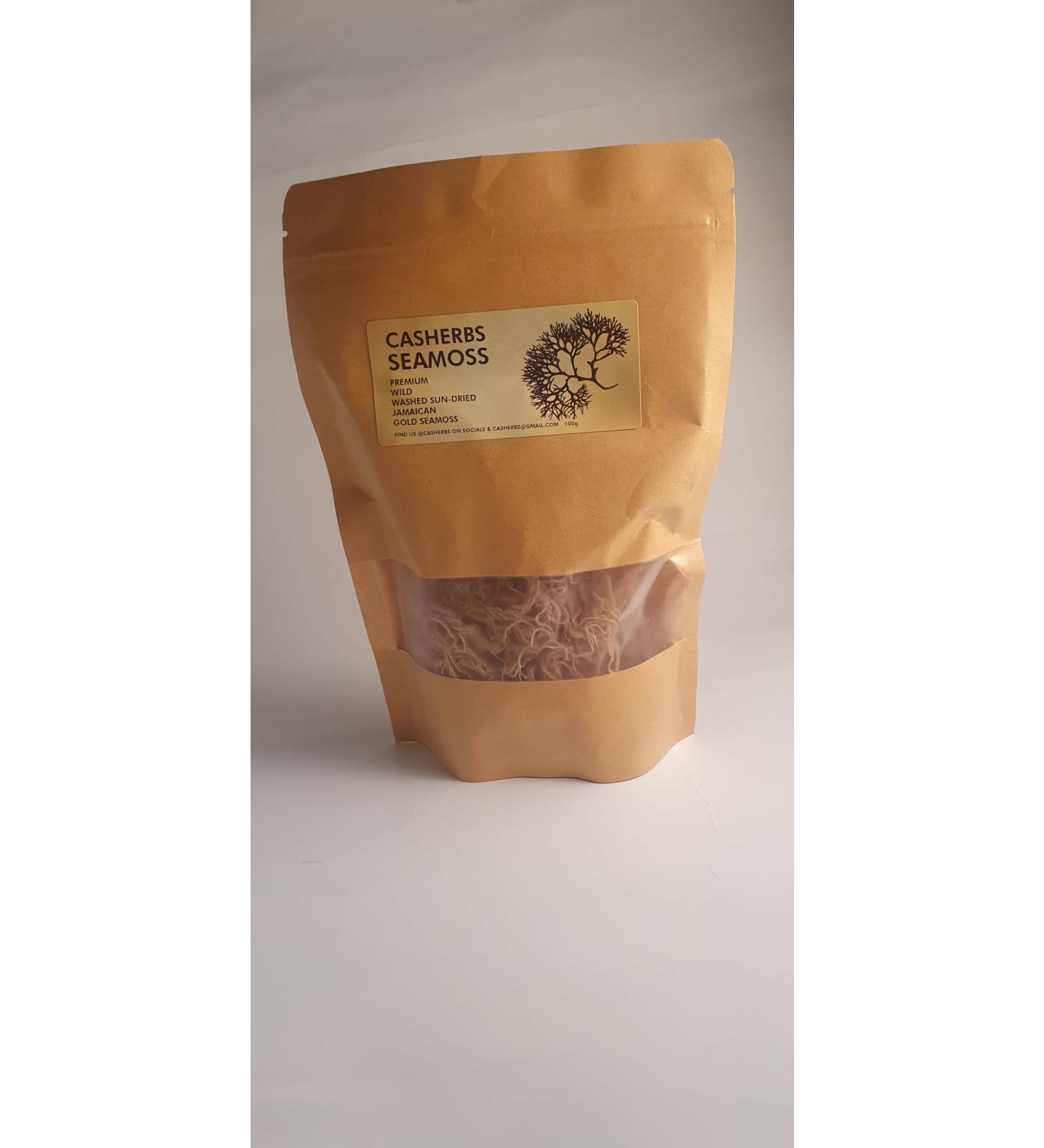 Sea Moss (Irish Moss) 100g - Golden Wildcrafted Jamaican Product Organic Non GMO Vegan Packed with 92 Minerals + Vitamins Excellent for Smoothies Skincare etc - Buy Online on GoSupps.com
