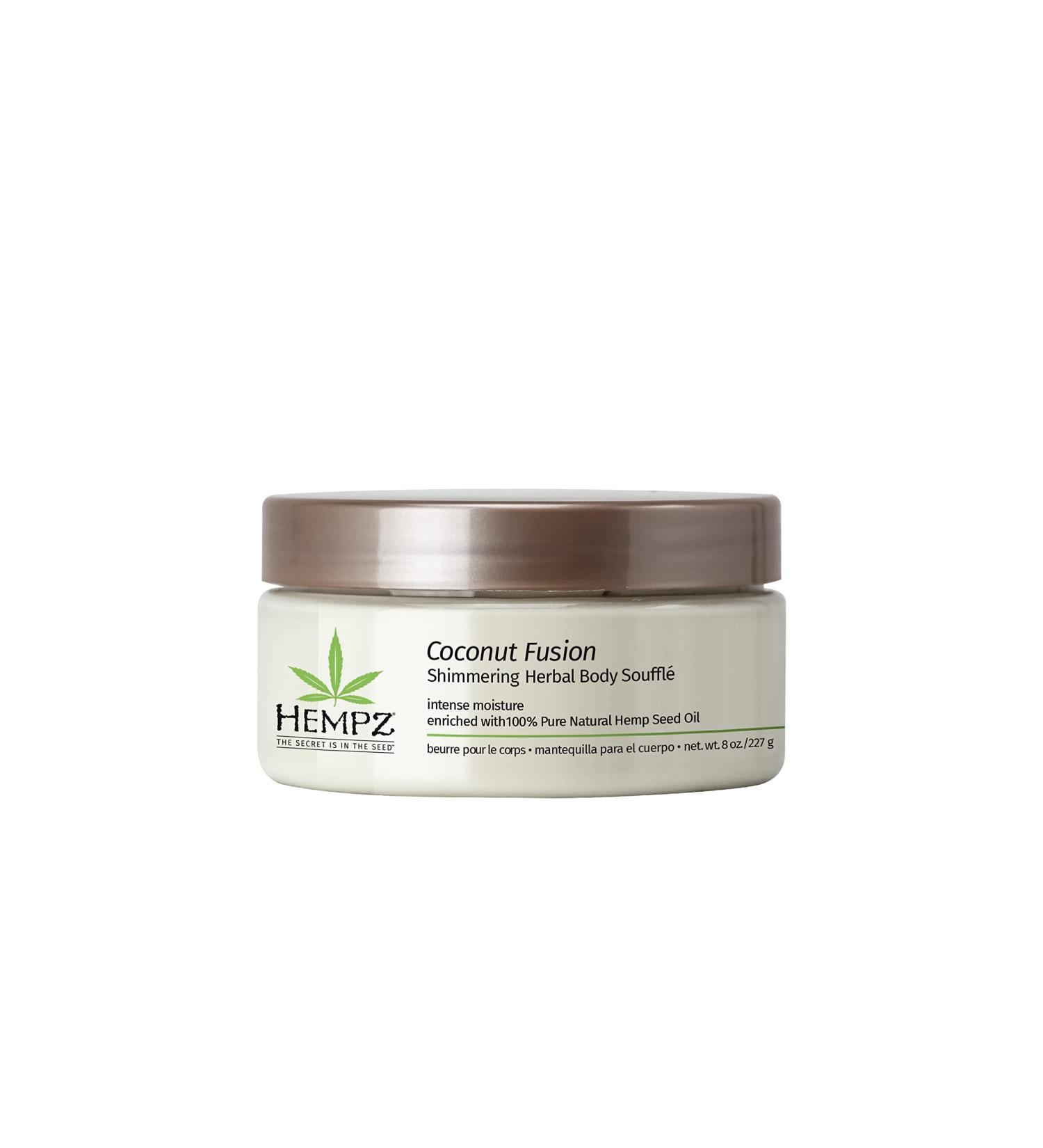Hempz Coconut Fusion Herbal Shimmering Body Souffle 8 oz. | Shea Butter Lotion for Instant Hydration | Scented Beauty Care for Women and Men - Buy Online on GoSupps.com