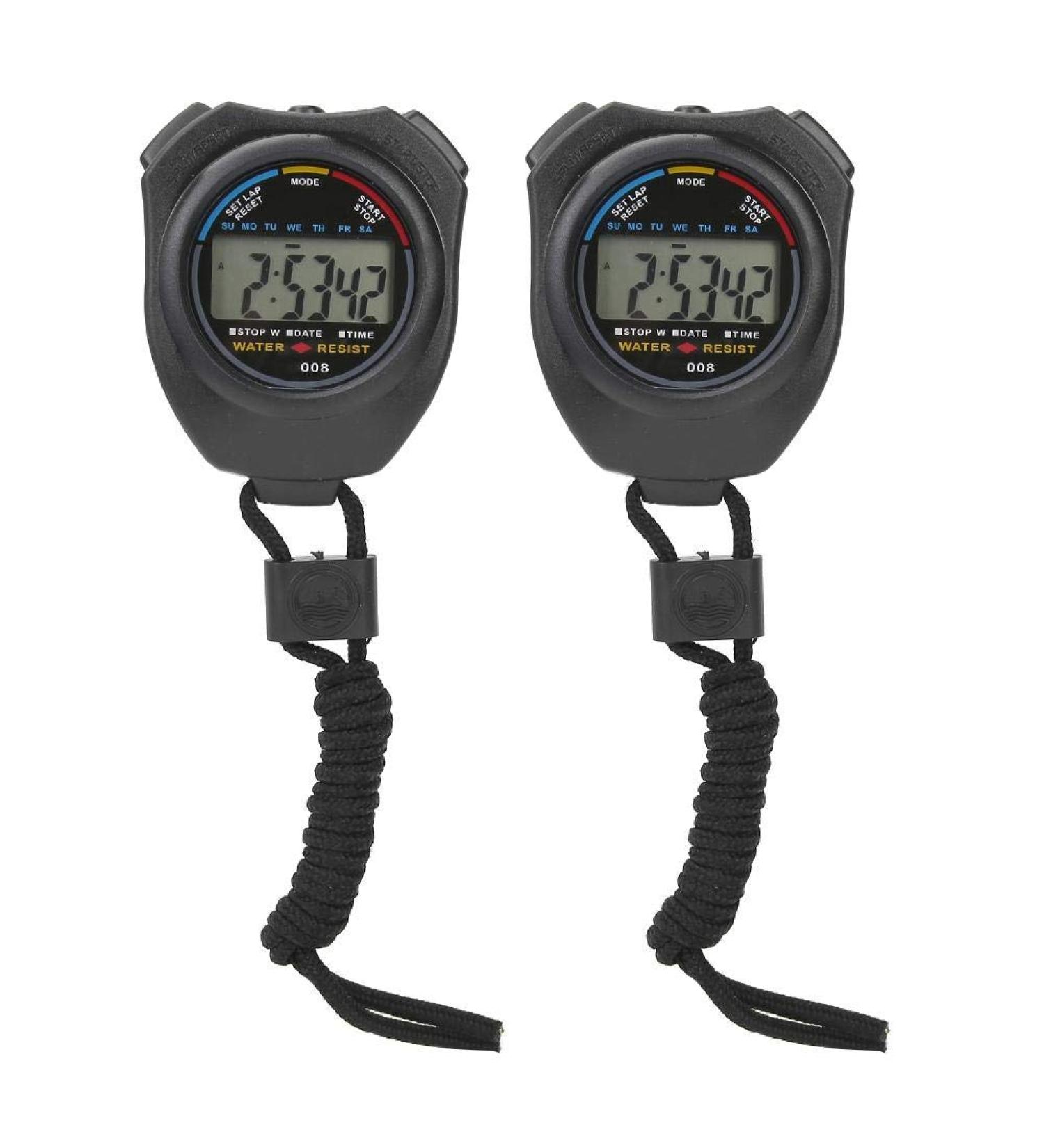 Buy 2-Pack Multifunctional Digital Stopwatch Timer with LCD & Compass - Ideal for Running & Sports Training | International Shipping Available - Buy Online on GoSupps.com
