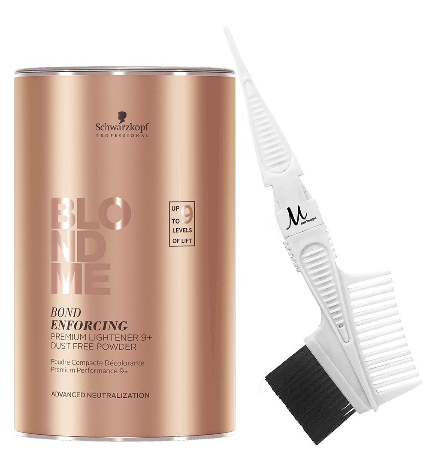 BlondMe Powder Bleach Premium Lightener 9+ 450g with M Hair Designs Tint Brush/Comb - Buy Online on GoSupps.com