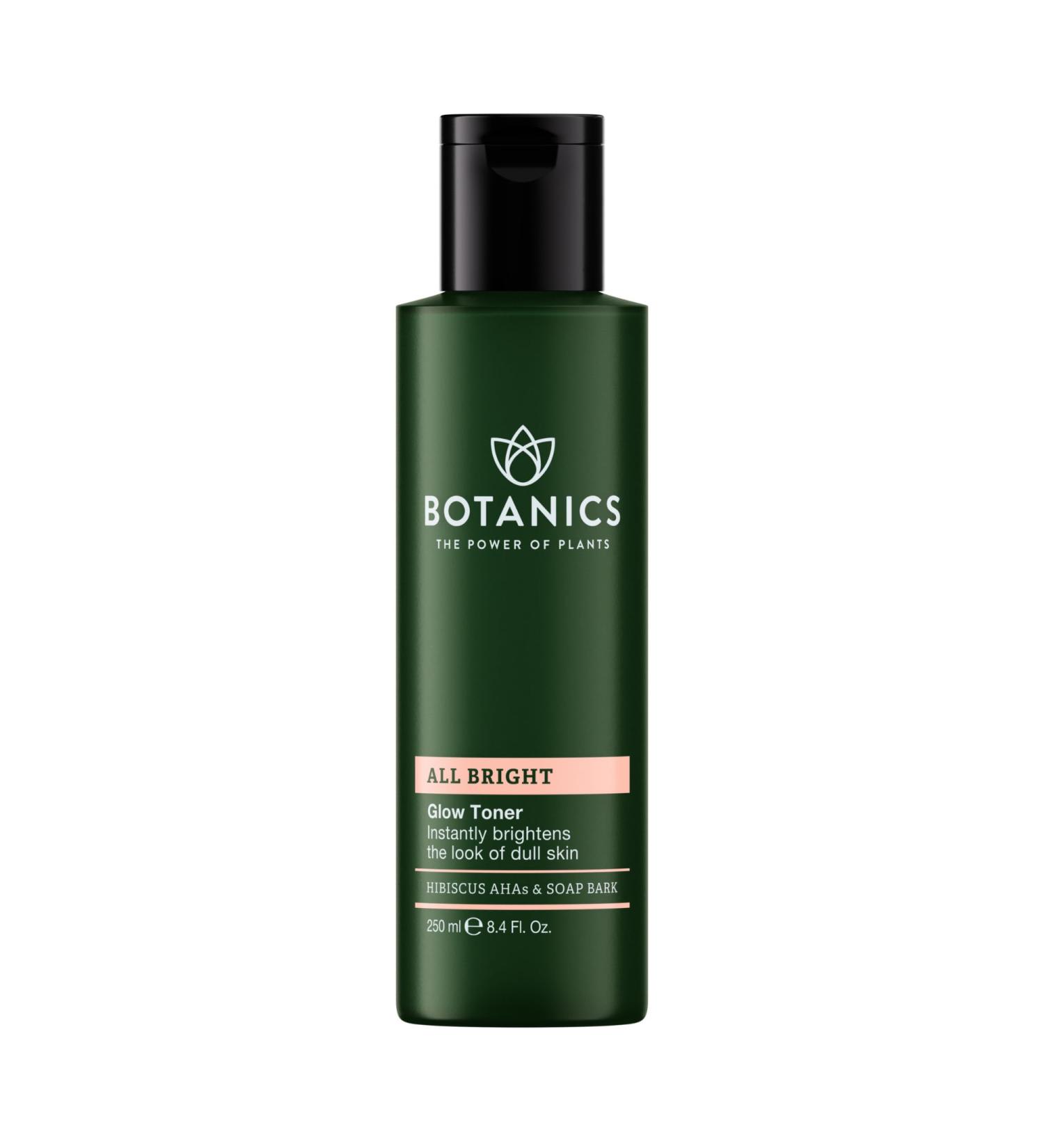 Botanics All Bright Glow Toner for Face - Enriched with Hibiscus AHA Exfoliant & Soap Bark - Non-Drying & Brightening - Vegan and Cruelty-Free Face Toner for Women & Men (8.4 Fl Oz) - Buy Online on GoSupps.com