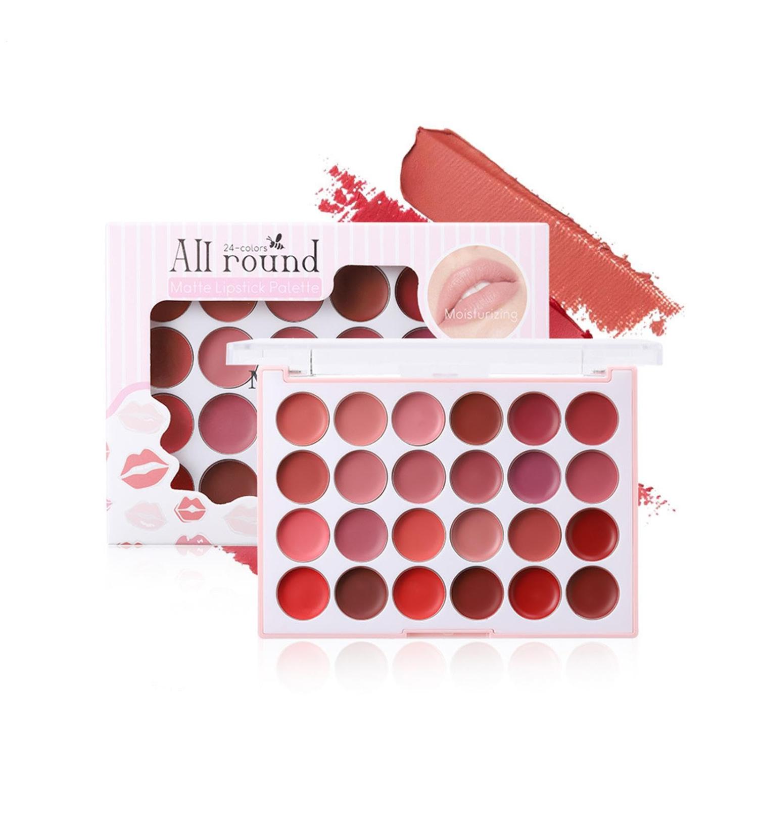  ccuzs Lip Gloss Palette Mat Lip Color Set Long Lasting Formule Moisturizing Lipstick Texture lisse 24 Color for Daily Use Special Occasions and Makeup Artists 12g - Buy Online on GoSupps.com