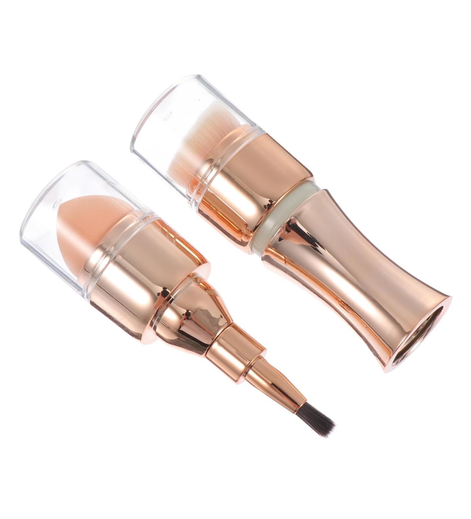 Angoily 4 in 1 Makeup Brush - Dual Ended Flat Foundation & Sponge Brush for Face Makeup - Perfect for Girls - High-Quality Artificial Fiber Cosmetics Tool - Buy Online on GoSupps.com