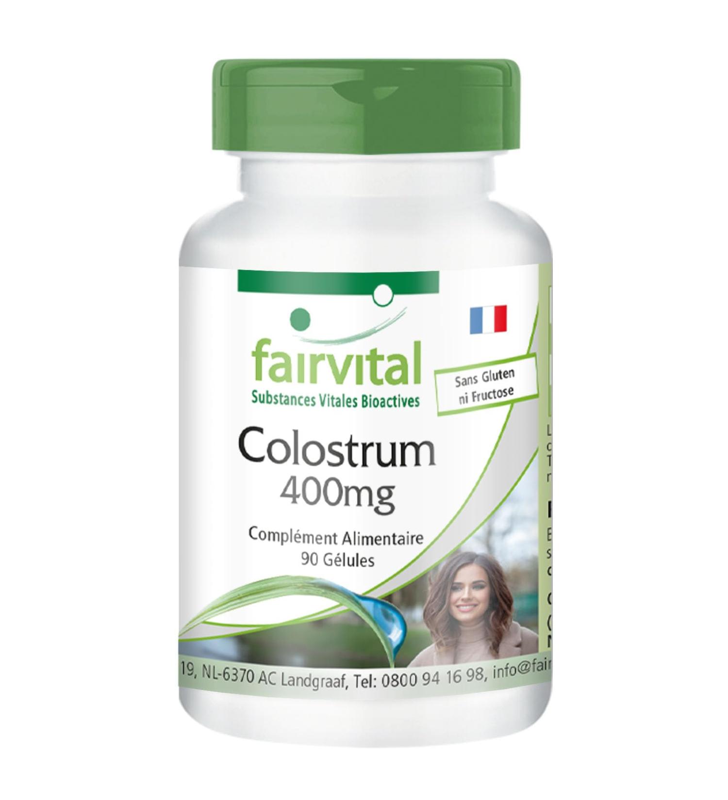 Fairvital | Colostrum 400mg High dosed - 90 capsules - from Germany - BSE free - slightly modified - Buy Online on GoSupps.com