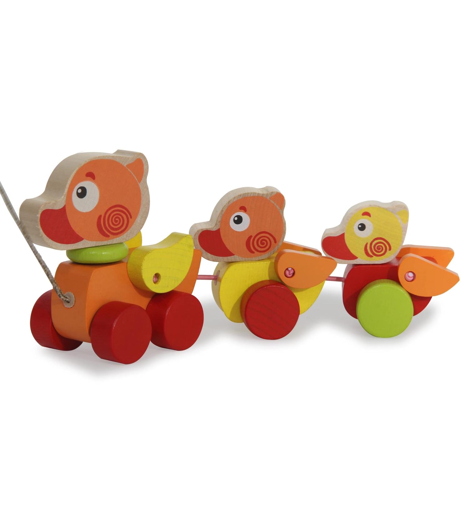 Buy Jamara Wooden Toy Kidiwood Sagging Duck Family - 3-Piece Set for 18 Months+ Solid Wood Motor Skills Development Safe Water-Based Colors - Buy Online on GoSupps.com