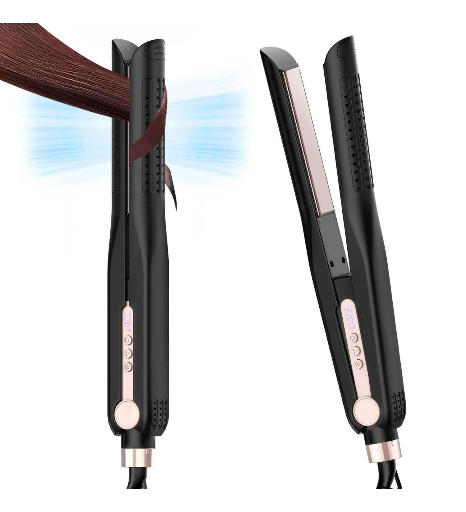 SKIMI All-Around Fan Airflow Styler: 2-in-1 Curling Iron & Hair Straightener with LED Display 5 Temp Settings Dual Voltage for Travel Anti-Scald & Auto Off - Buy Online on GoSupps.com