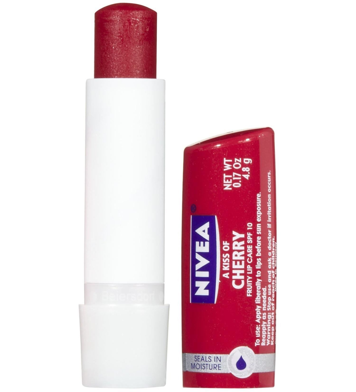 Nivea A Kiss of Cherry Tinted Lip Care - Flavored Lip Balm 0.17 Oz | Hydrating Cherry Lip Balm for Soft Lips - Buy Online on GoSupps.com