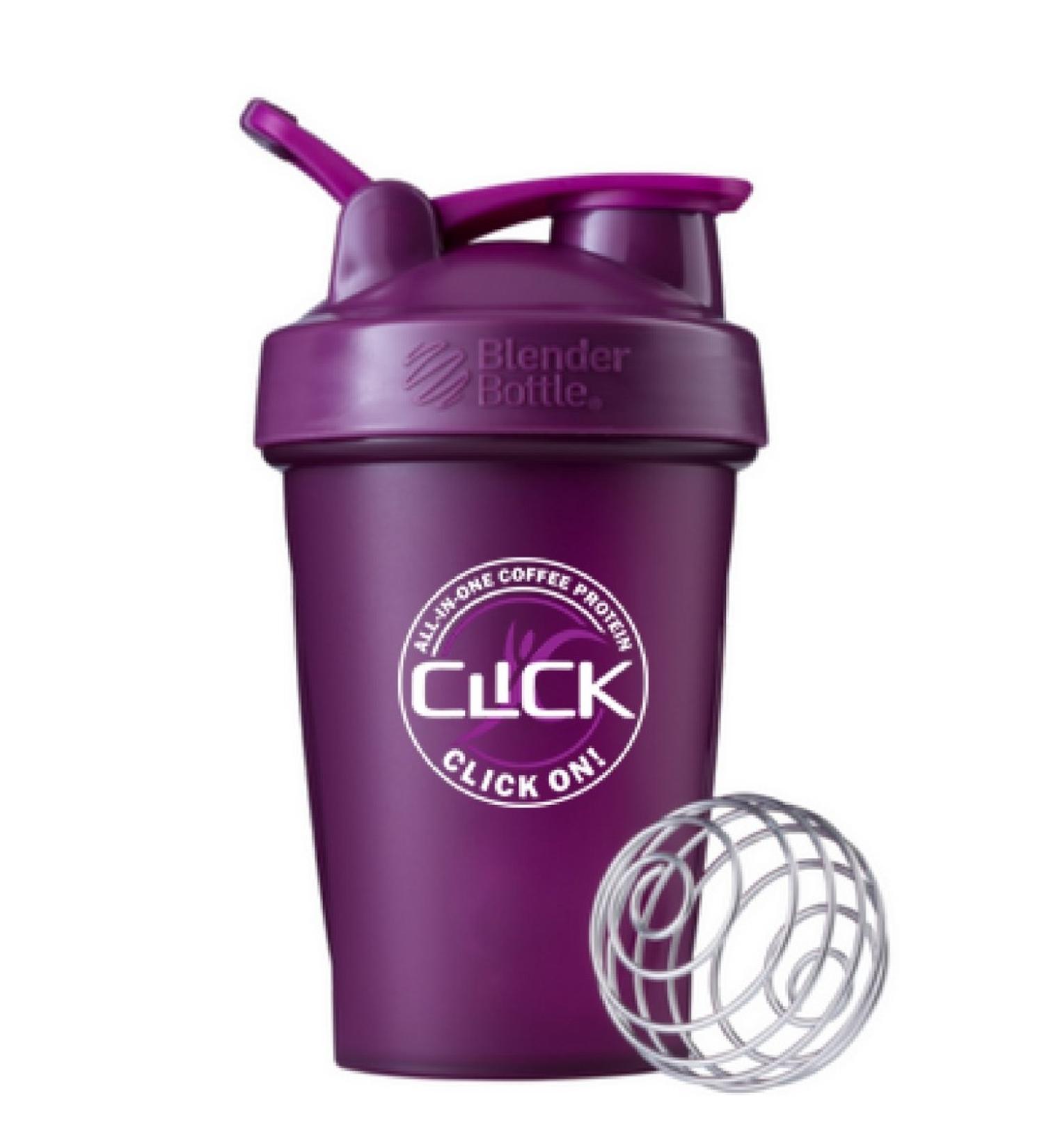 CLICK Coffee Protein Shaker Cup - 20oz with Wire Whisk Ball - Buy Online on GoSupps.com