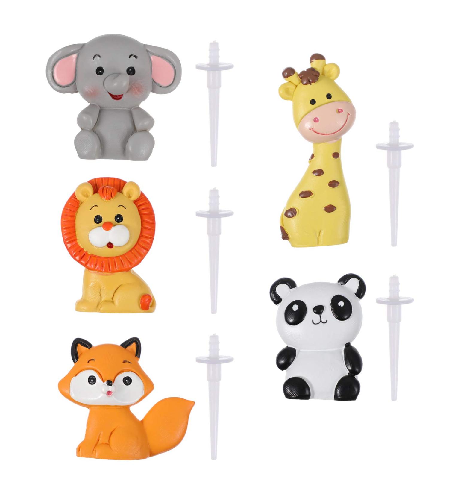 TOYANDONA 5Pcs Jungle Animal Cake Toppers - Zoo Animal Decorations for Baby Showers & Birthday Party - Buy Online on GoSupps.com