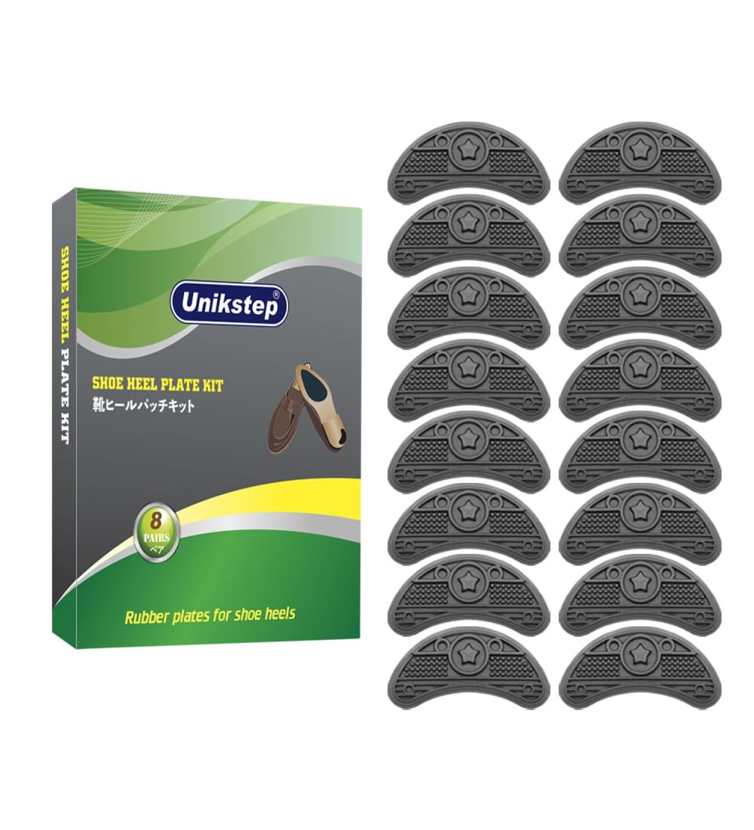 UNIKSTEP 8 Pairs Shoe Heel Plate Taps - Durable Rubber Patches & Replacement Kit for Shoe Heel Repair - International Shipping Available - Buy Online on GoSupps.com
