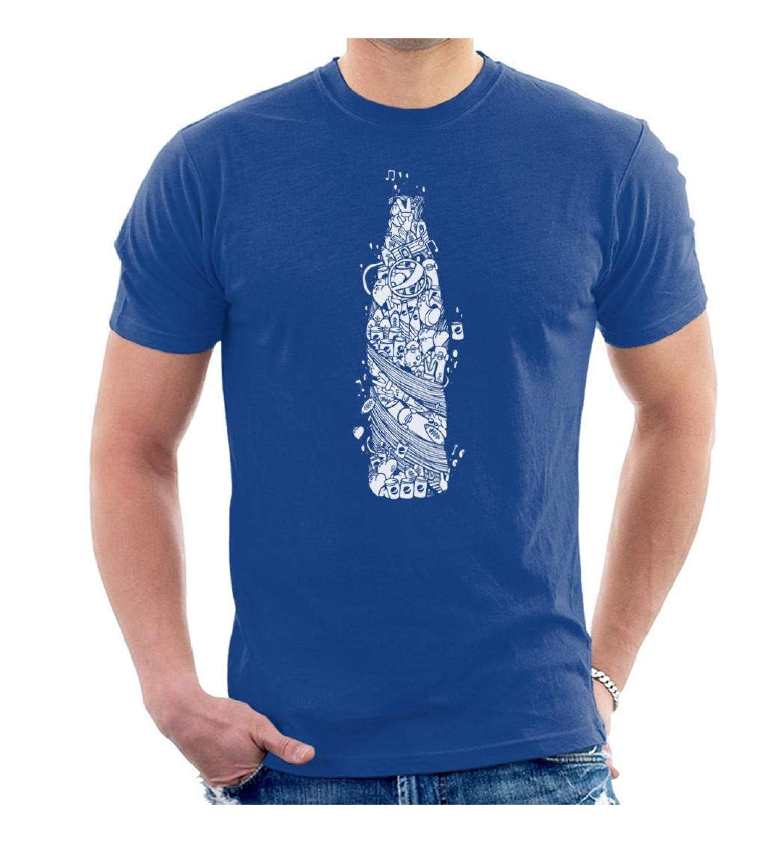 All+Every Pepsi White Doodle Bottle Men's T-Shirt M Royal Blue - Buy Online on GoSupps.com