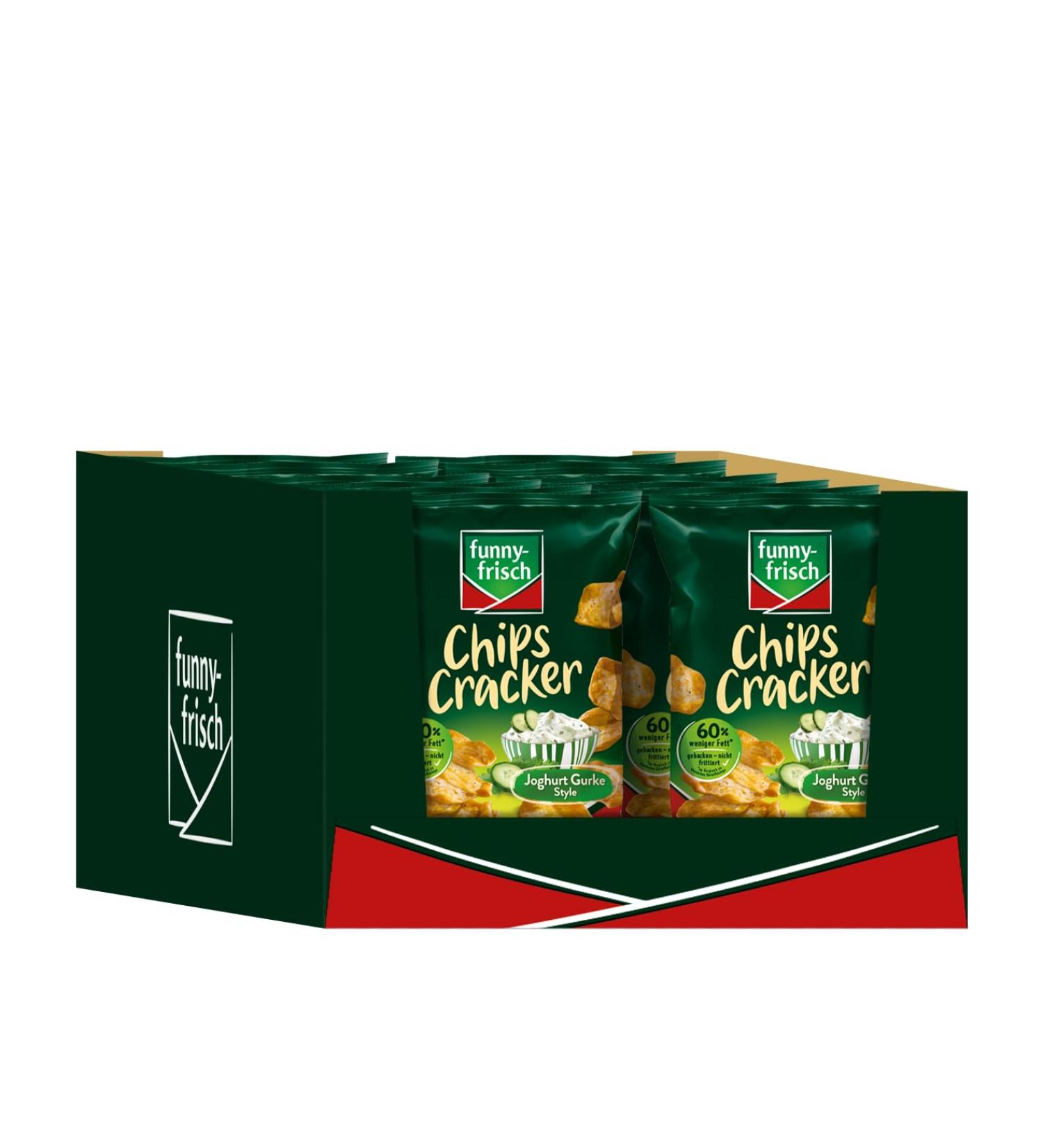 Buy Funny-Frisch Chips Cracker Yoghurt Cucumber - Pack of 12 (12 x 90g) | International Shipping Available - Buy Online on GoSupps.com