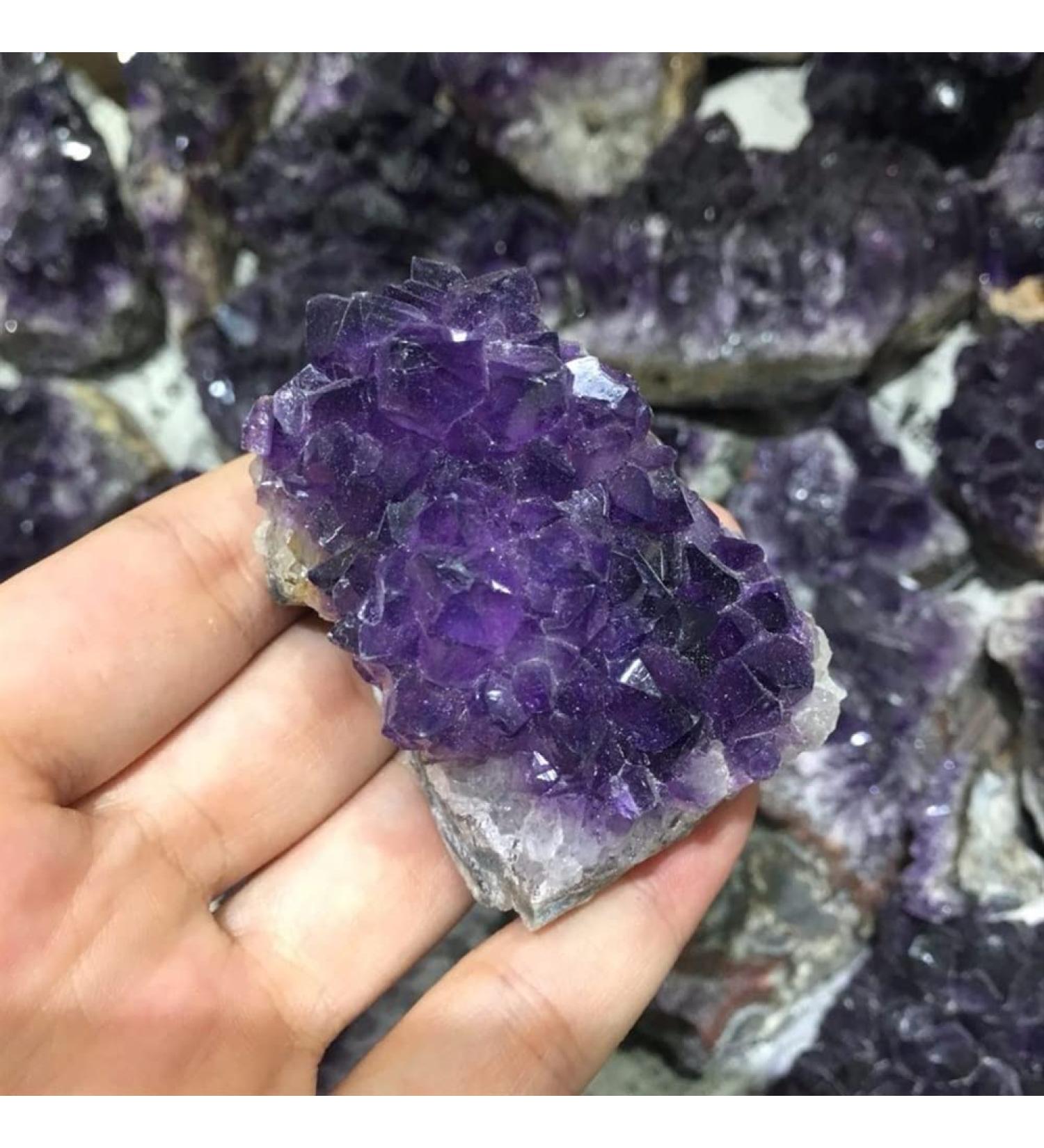 Specimen Natural Amethyst Crystal Cluster Uruguay Amethyst geode Specimen Stone Crystal Reiki - Buy Online on GoSupps.com