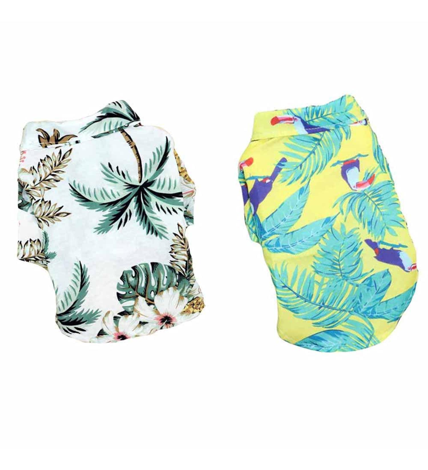 Feiling 2 Pack Hawaiian Dog Shirts | Summer Beach T-Shirts for Small Dogs & Cats - Comfortable & Stylish for Pets - Buy Online on GoSupps.com