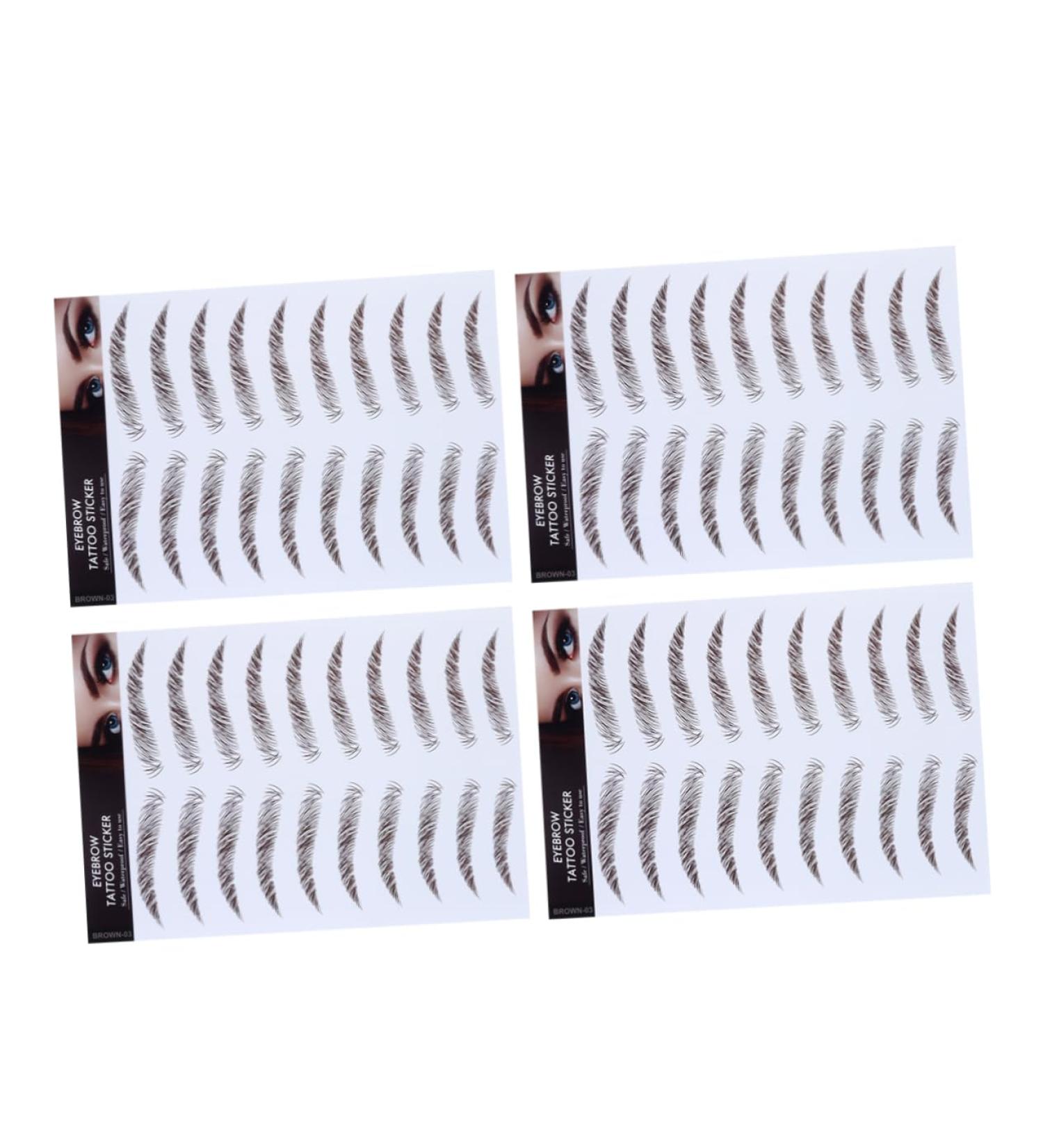Didiseaon 4pcs Eyebrow Stickers Eyebrow Sticker Brown Decal Stickers Stick on Eyebrow Tool 6d Cosmetic Hair - Buy Online on GoSupps.com