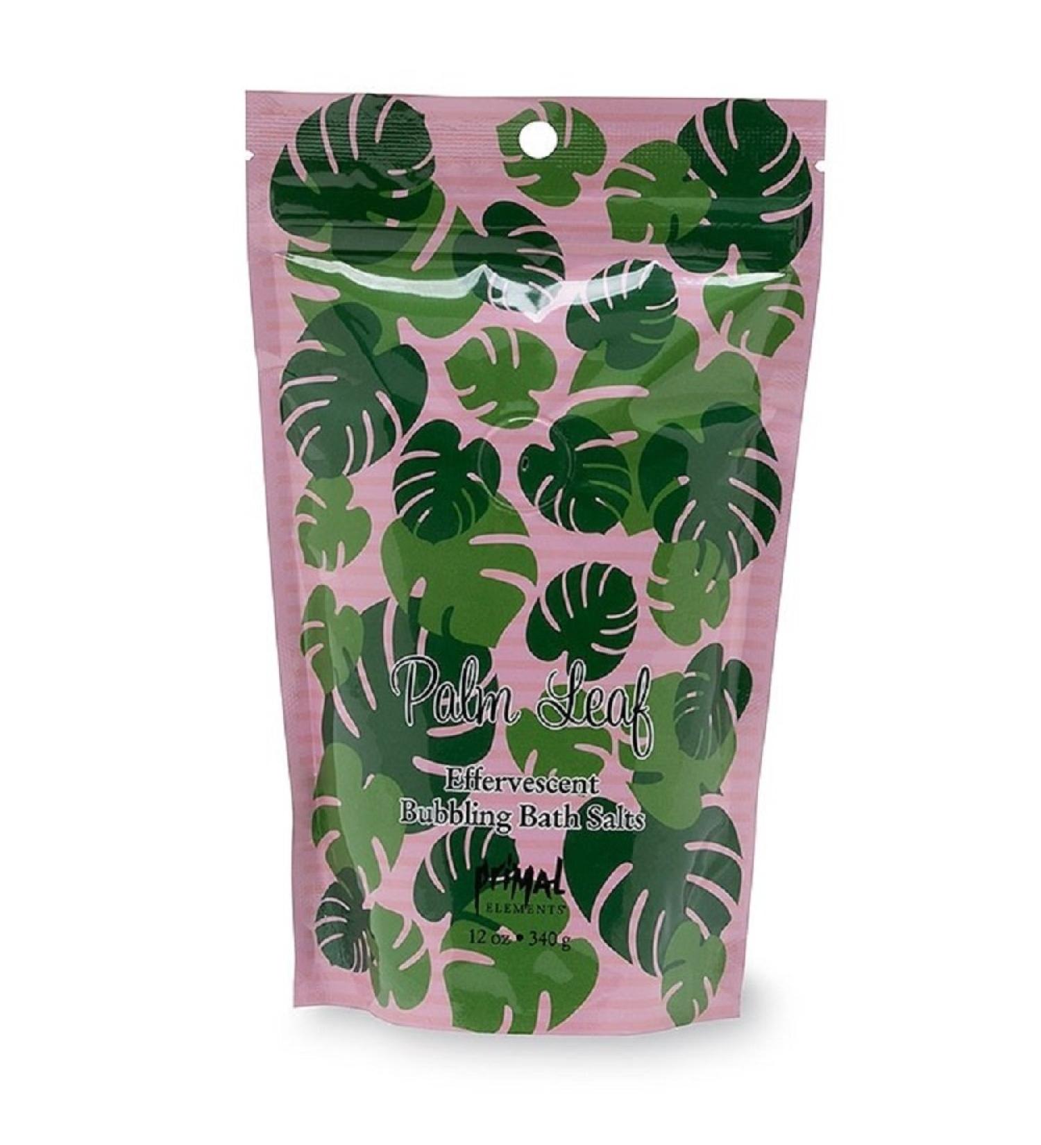 Primal Elements Palm Leaf Bubbling Bath Salts  12 Ounce