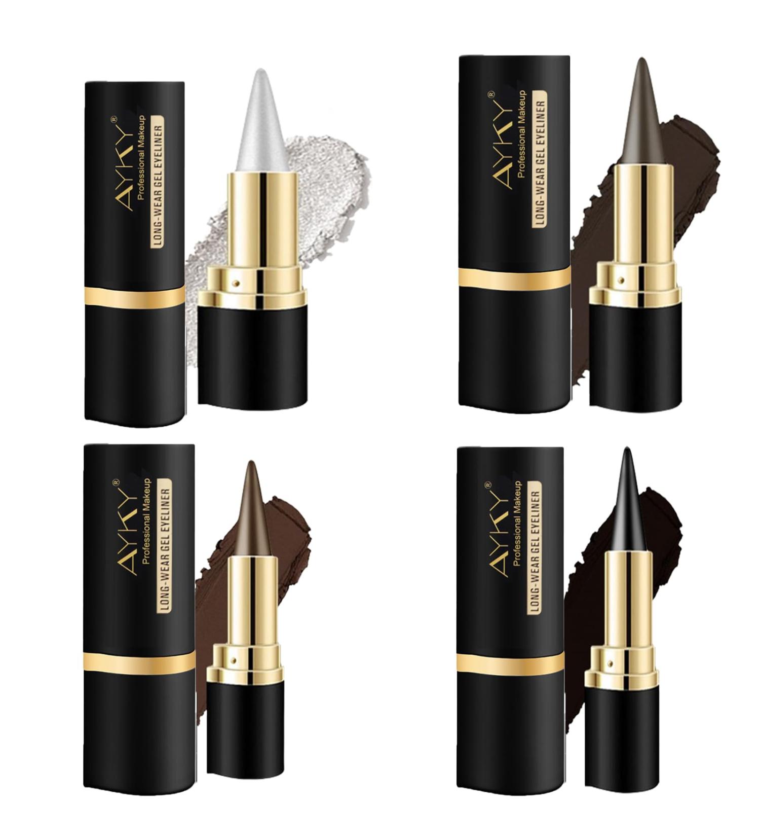 Exhibition Eyeliner Ayky Long Wear Gel Eyeliner Rationalu Gel Eyeliner Ayky Eyeliner Smokey Eyeliners Eyeshadow Pen Black Eyeliner Cream Waterproof Lipstick Eyeliner Crayon (4 MIX) - Buy Online on GoSupps.com