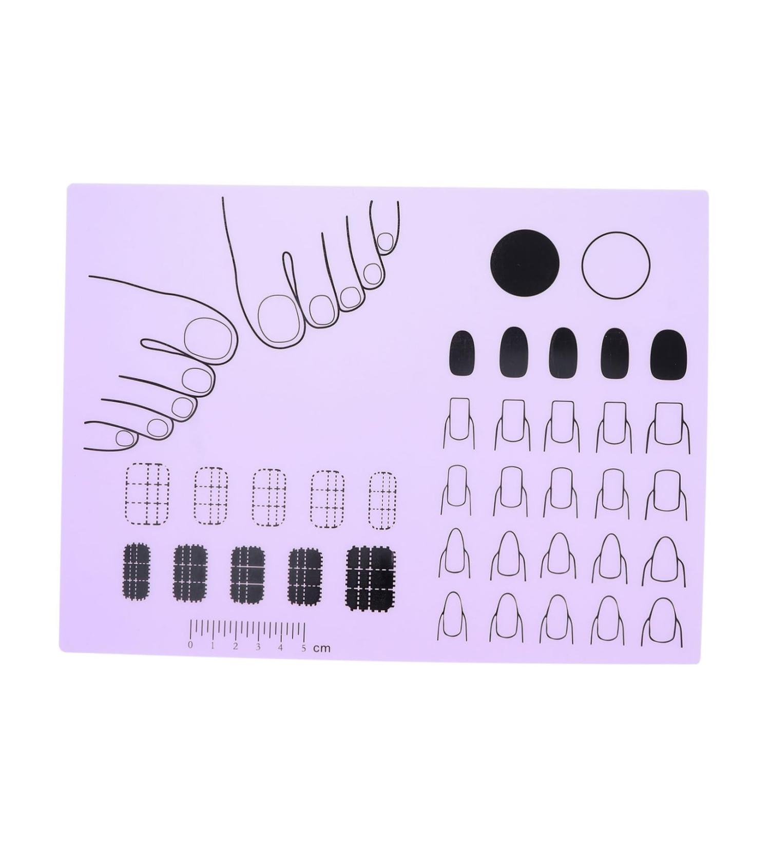 POPETPOP Silicone manicure pad fingernail mat silicone acrylic nail mat manicure mat silicone manicure art mat manicure tools acrylic manicure mat Silica gel coloring nail polish purple 28x20cm Purple - Buy Online on GoSupps.com