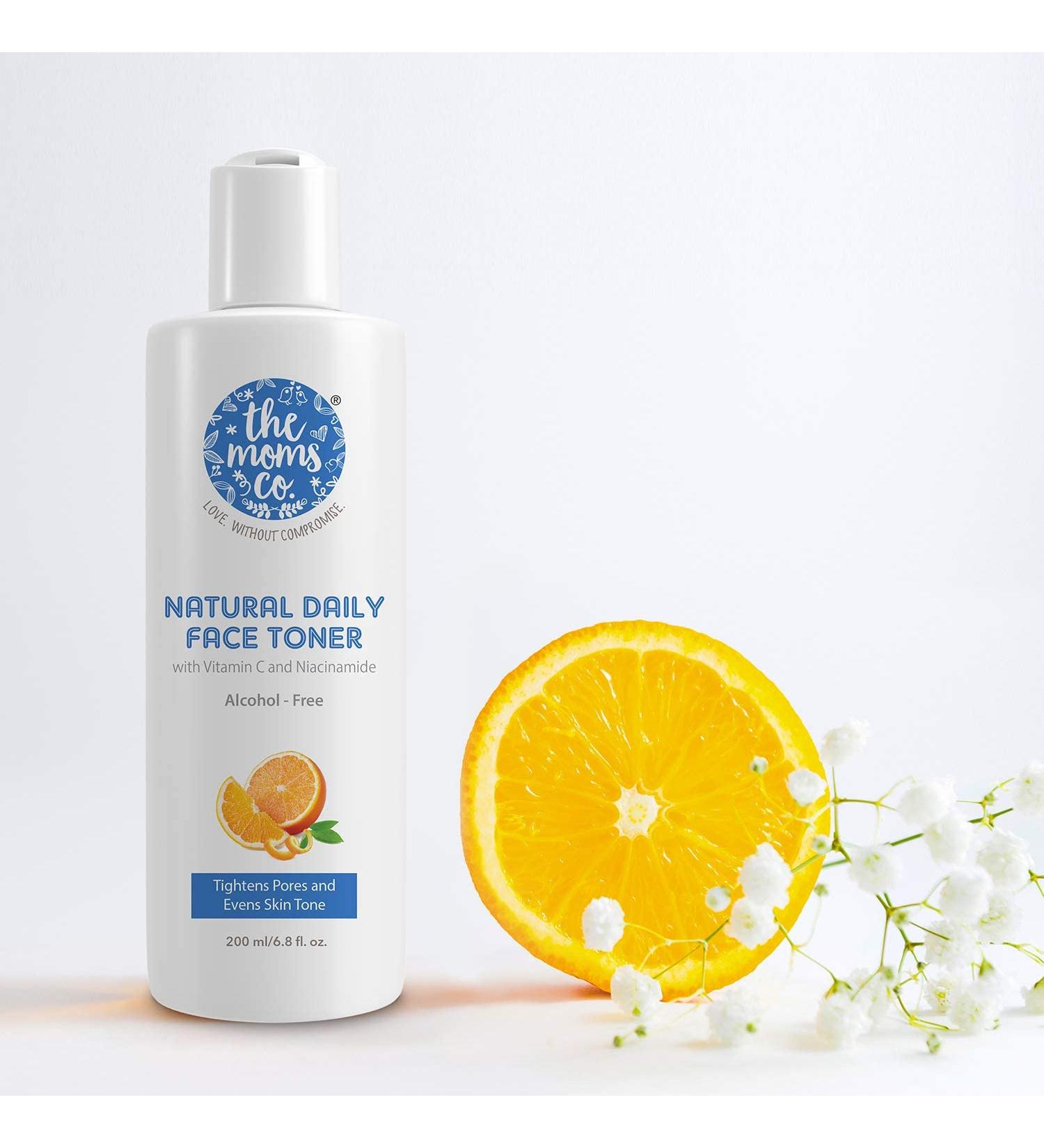 Natural Daily Vitamin C Face Toner l Enriched with Niacinamide & Aloe Vera | Tightens Pores Evens Skin Tone Hydrates Skin Maintains PH Balance (200ml) - Buy Online on GoSupps.com