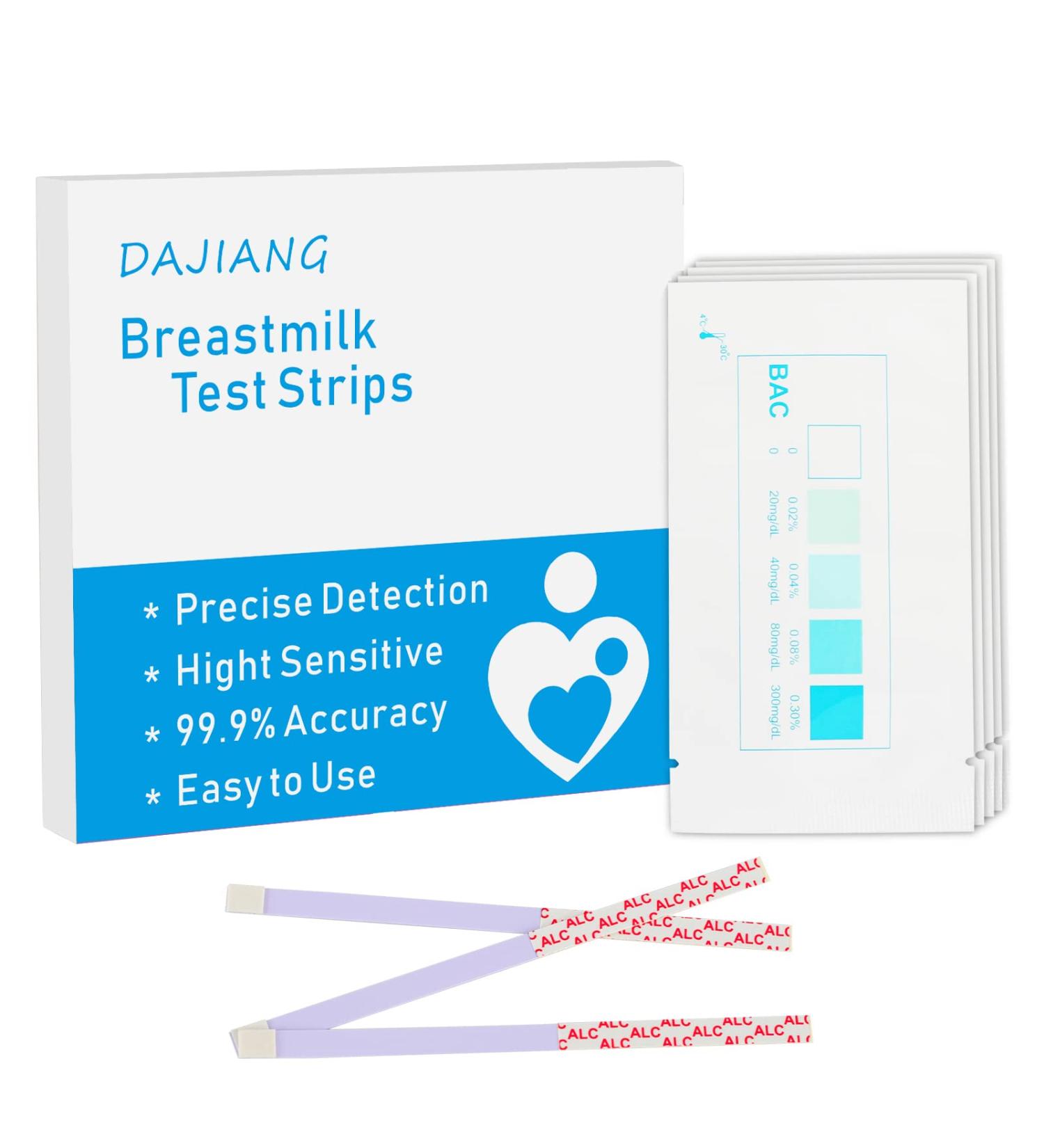 DAJIANG Breast Milk Alcohol Testing Strips - 25-Count | Detect Alcohol at Home in 2 Minutes - Buy Online on GoSupps.com
