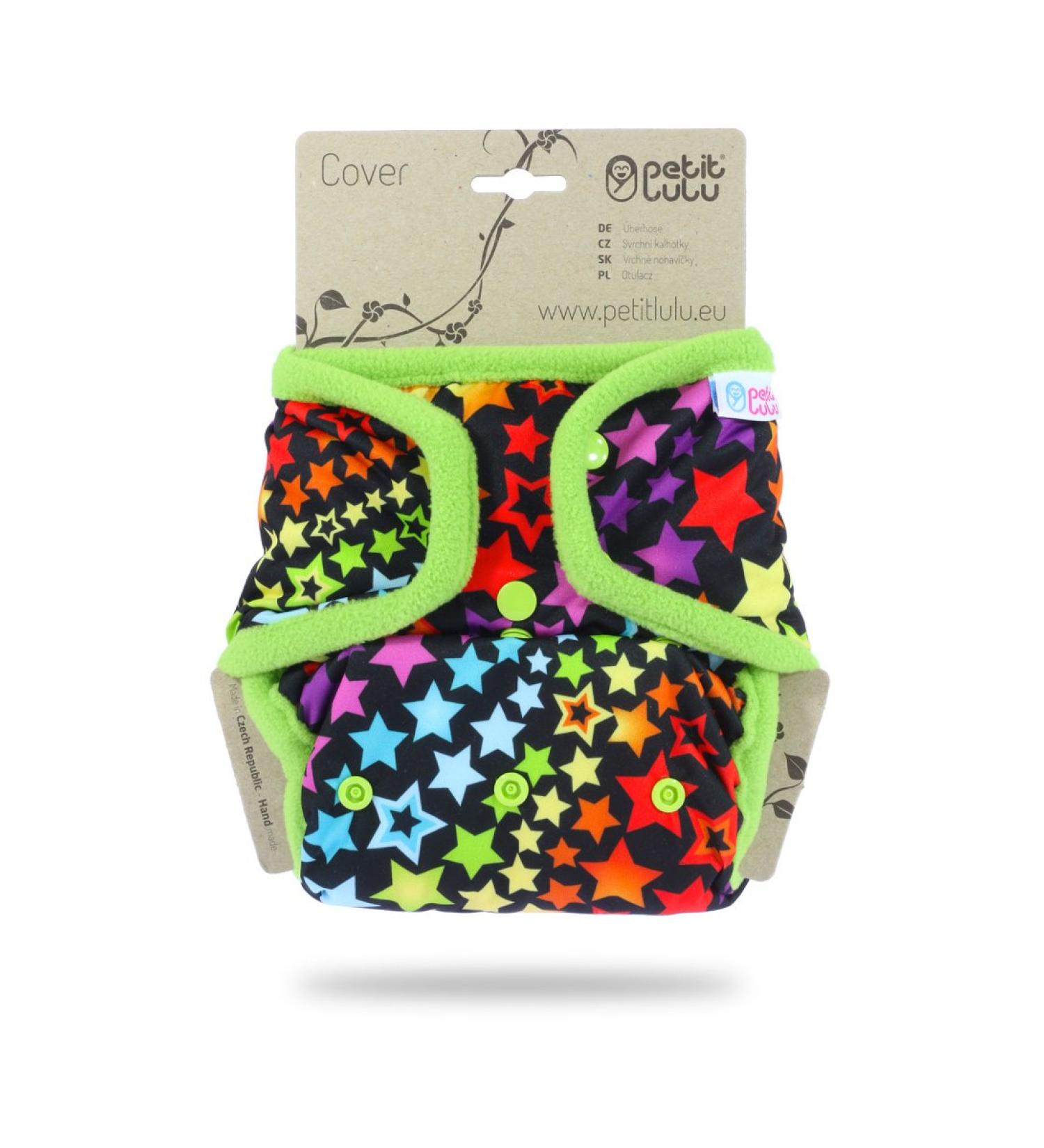 Petit Lulu Cloth Nappy Wrap | One Size (11-35.2 lbs) | Snaps | Washable Diaper Wrap | Cloth Nappies | Made in Europe (Rainbow Stars) - Buy Online on GoSupps.com