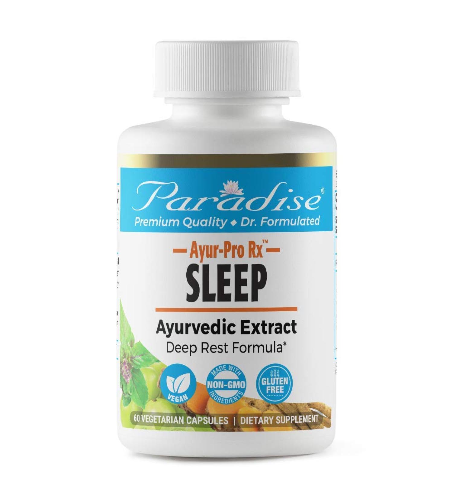 Paradise Herbs AYUR Pro Rx Sleep - 60 Vegetarian Capsules for Restful Sleep - Buy Online on GoSupps.com