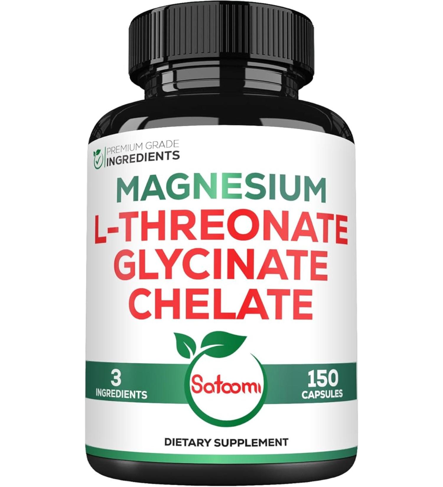 Premium 1200mg Magnesium L-Threonate Supplement with Glycinate & Chelate - 150 Vegan Capsules for Enhanced Support - Buy Online on GoSupps.com