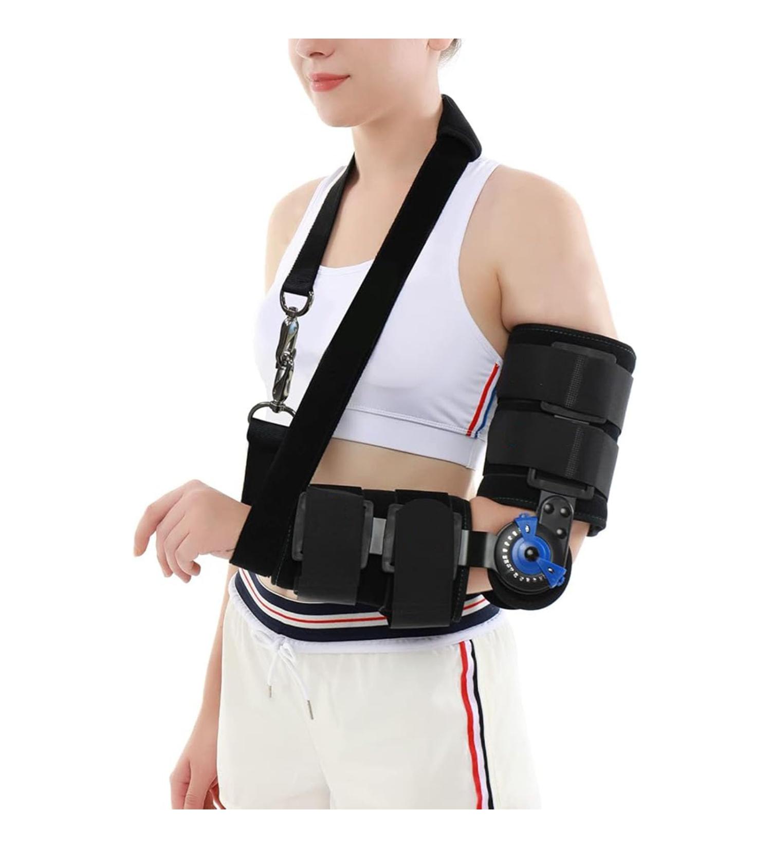 SFKLYU Adjustable Hinged Elbow Brace for Postoperative Recovery | Arm Splint for Ligament & Tendon Support - Left Arm - Buy Online on GoSupps.com