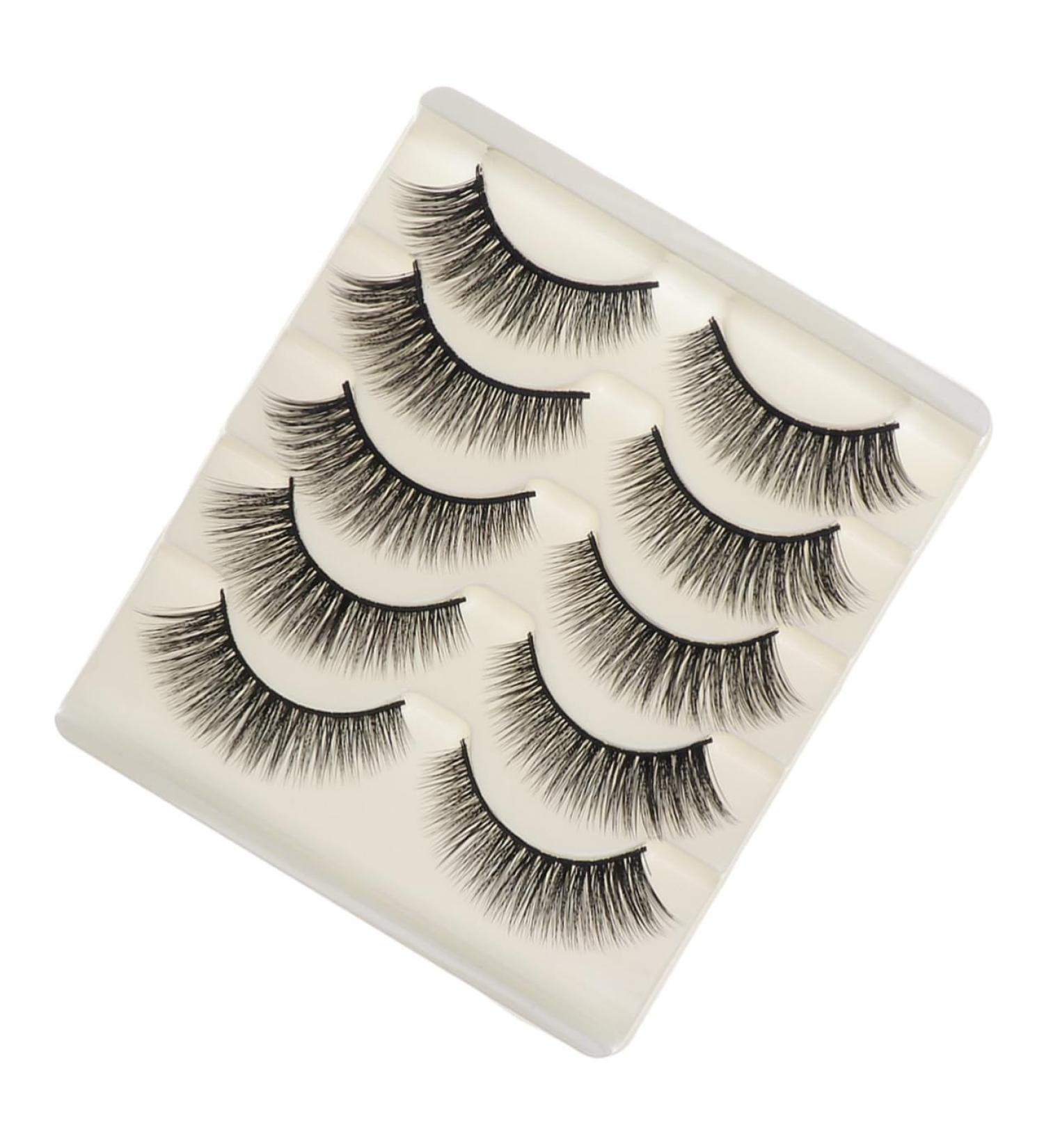 Angoily 5 Pairs Artificial Eyelashes Fake Lashes for Women Segmented False Eyelash Natural Lashes Natural False Eyelashes Long Thick Eyelashes Fause Eyelash 3d Manual Adhesive - Buy Online on GoSupps.com