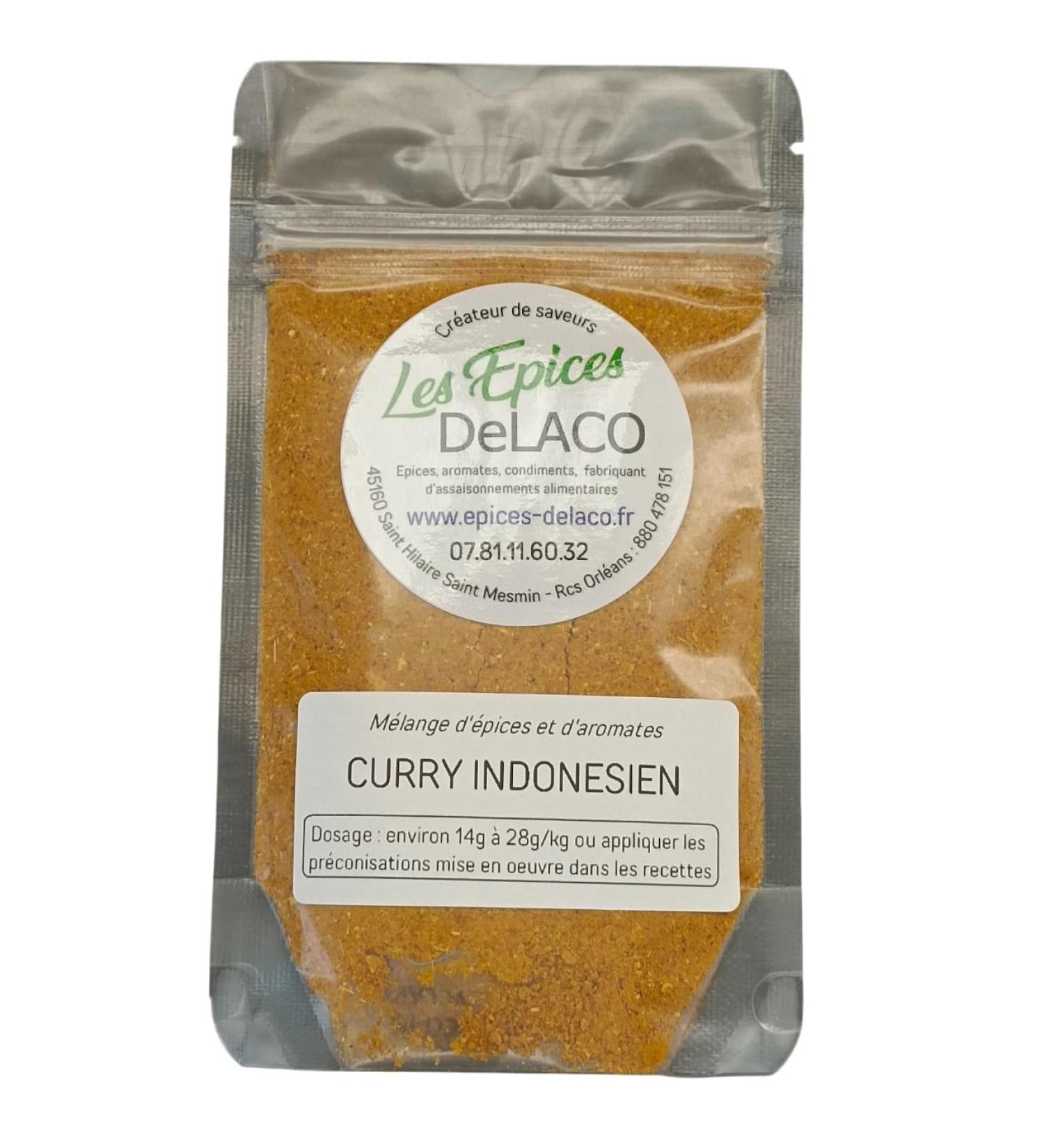 CURRY INDONESIEN 125g M ... m langes d' pices herbes aromates condiments piments pour viandes poissons l gumes marinades salades barbecue - Les EPICES DeLACO - Buy Online on GoSupps.com