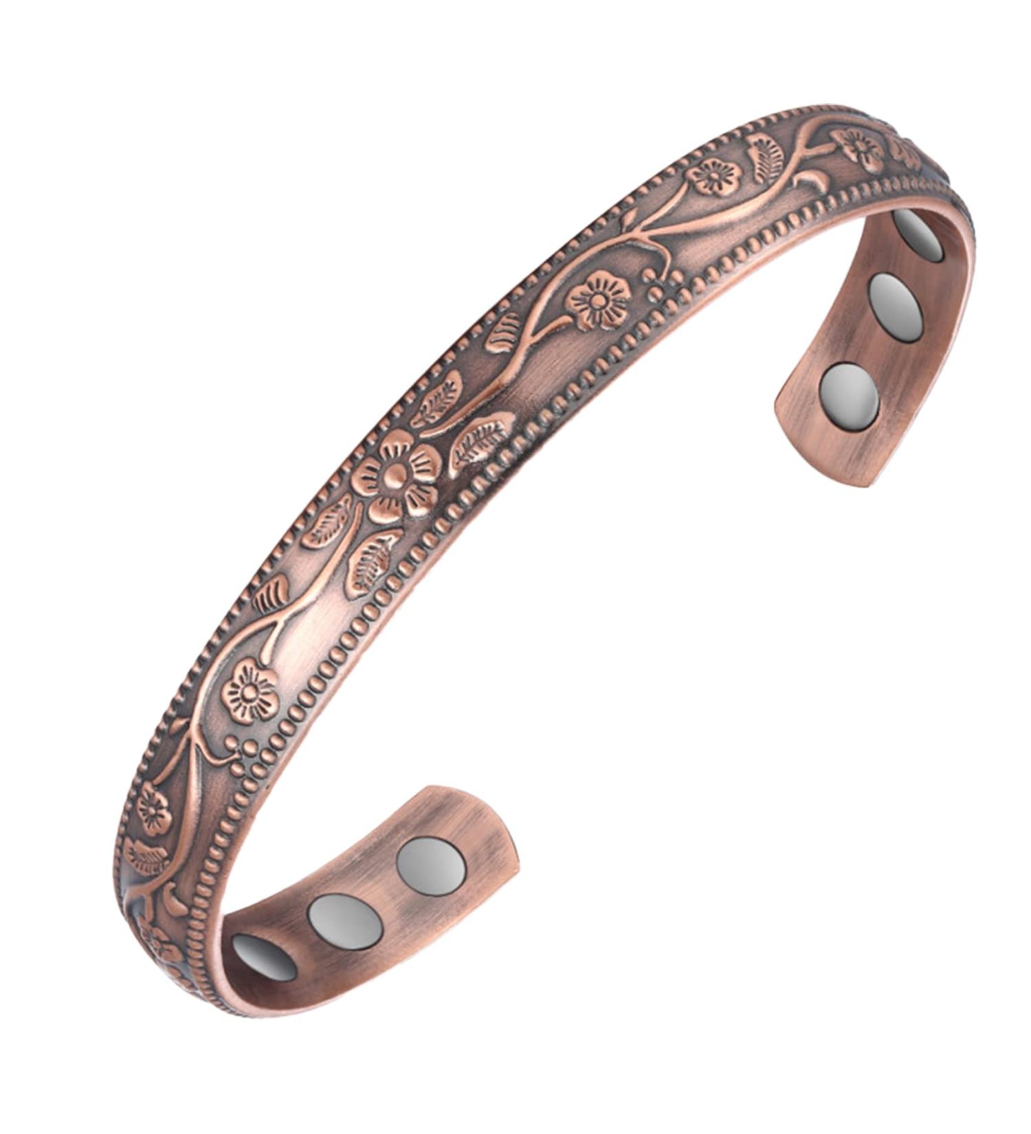 Jeracol Copper Magnetic Bracelet | 99.9% Solid Copper Bangle with 6 Magnets (3500 Gauss) | Adjustable Size Bracelet for Men & Women | Valentine's Day Gift | Includes Gift Box - Buy Online on GoSupps.com