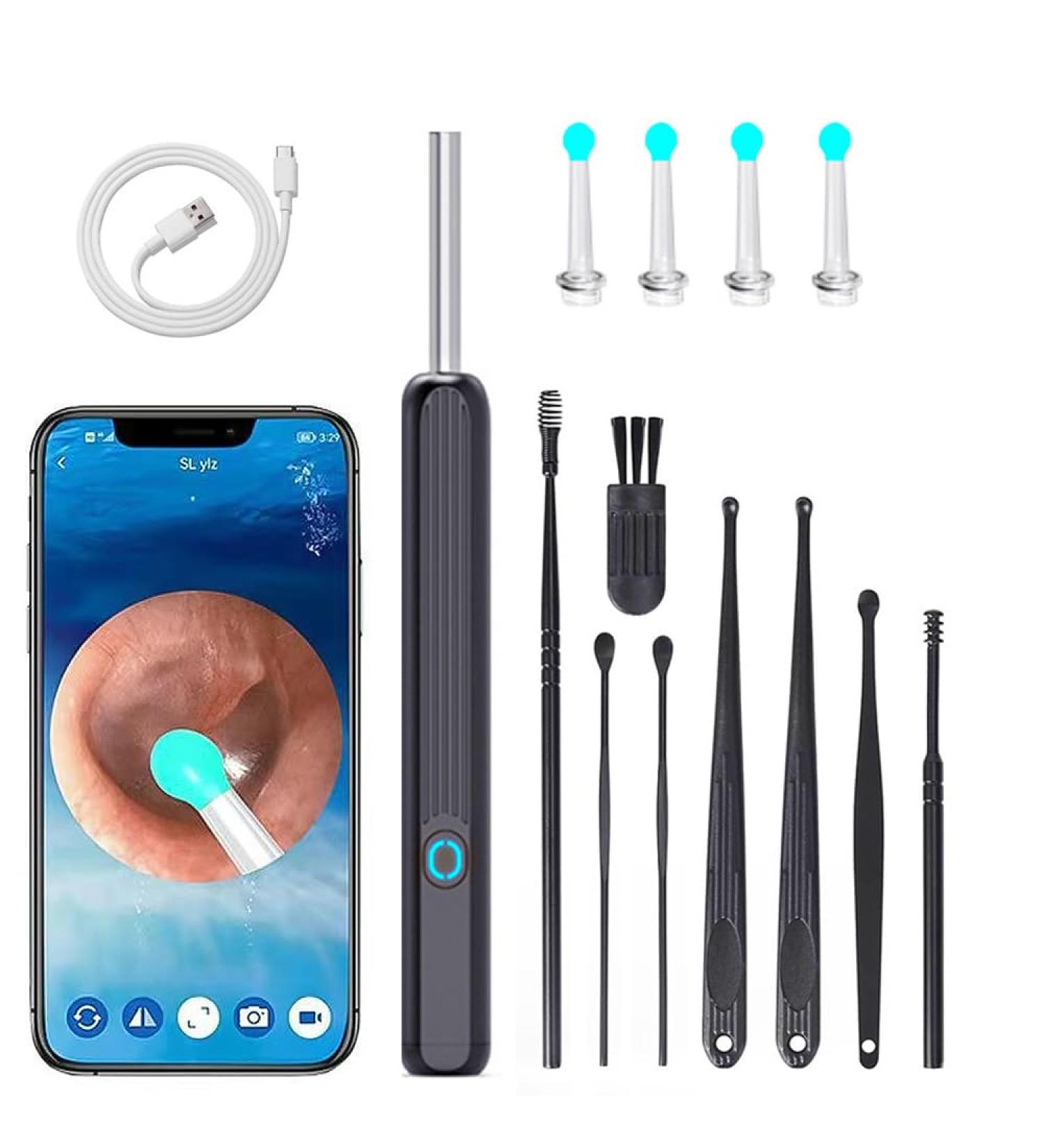 Cliunt Ear Wax Removal Otoscope - 1920p Waterproof Ear Cleaner with Camera & 6 LED for iPhone iPad & Android - Buy Online on GoSupps.com