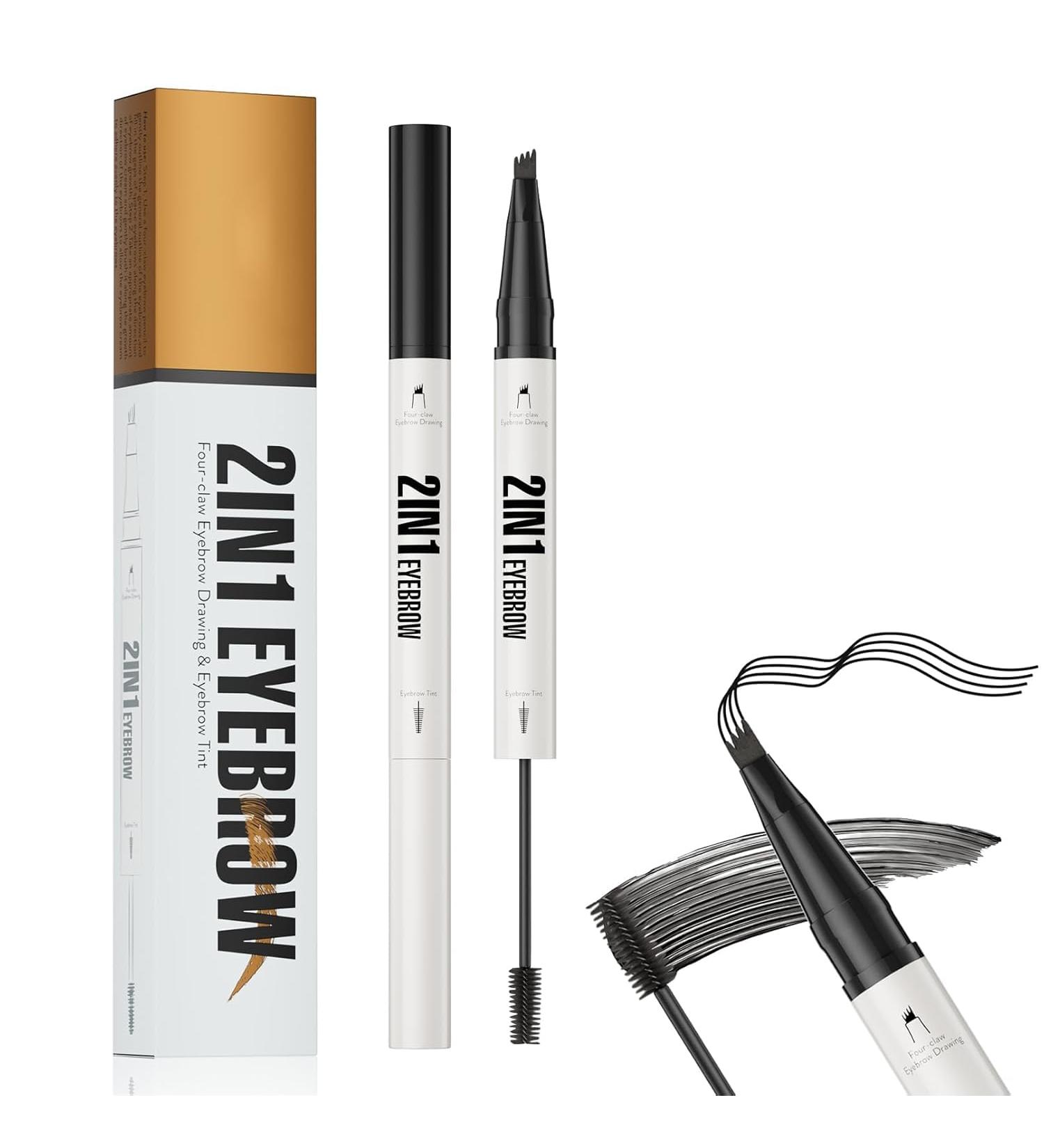 Sinye Microblading Eyebrow Pencil 2 of 1 Doublesided Eyebrow Pencil with Gel Longlasting Makeup Pen for Women Black - Buy Online on GoSupps.com