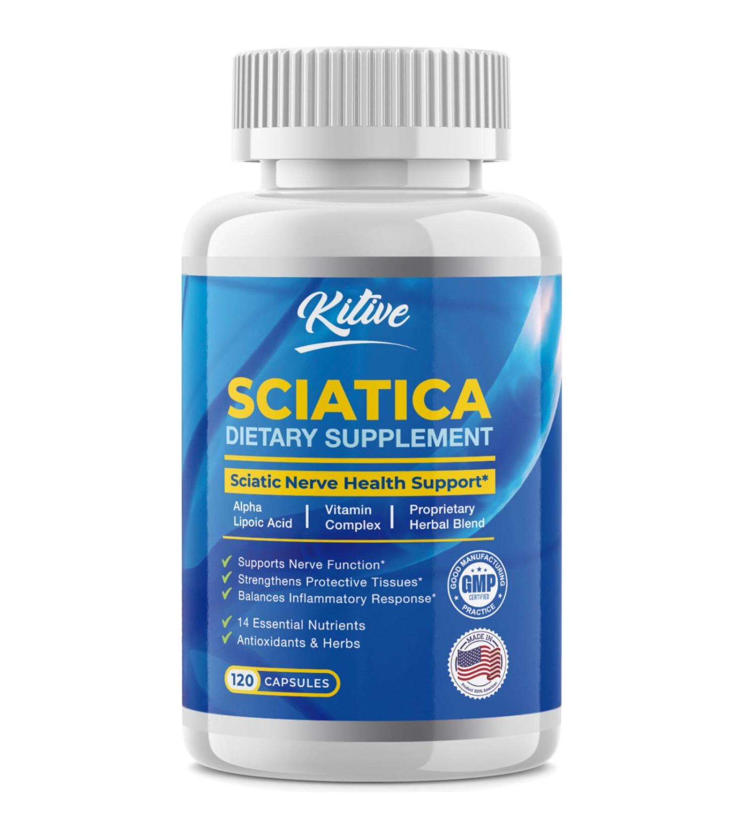 Sciatic Nerve Relief: Advanced Support Supplement for Sciatica Potent Alpha Lipoic Acid & Turmeric & Herbal Relief Ingredients Made in USA, 120 Capsules (120 Count (Pack of 1), Unflavored) Unflavored 120 Count (Pack of 1) - Buy Online on GoSupps.com