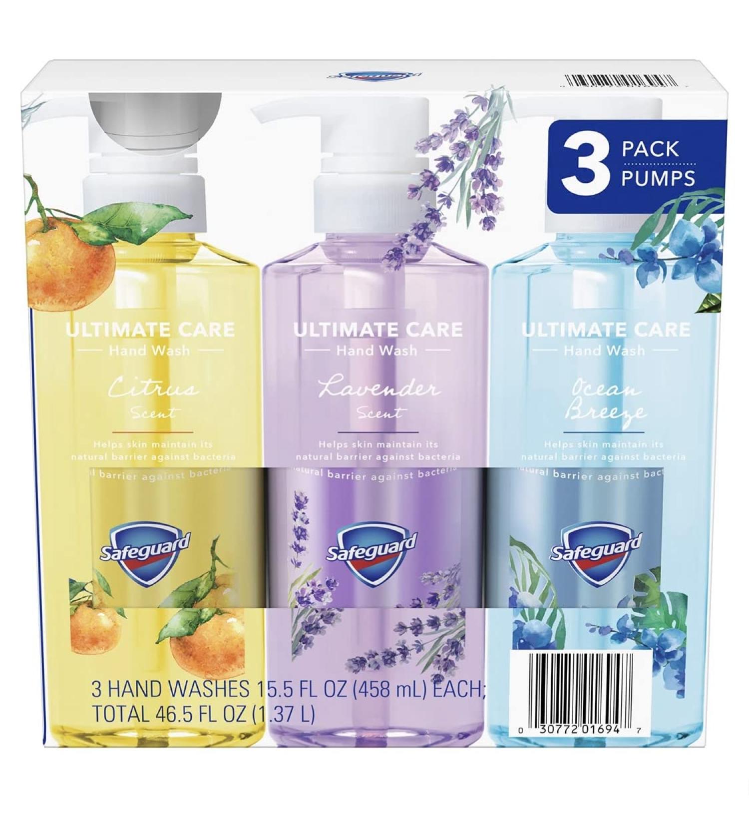 Safeguard 3-in-1 Ultimate Care Pack Liquid Hand Soap - Micellar Deep Cleansing - 15.5 fl. oz. 3 pk - Buy Online on GoSupps.com