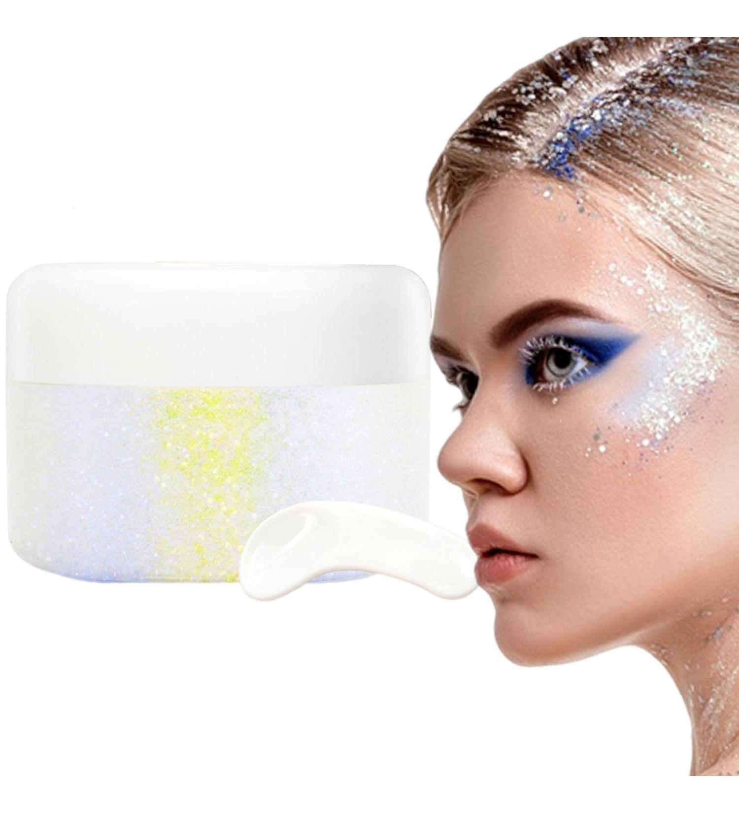 Hair Gel - Makeup for Face Body and Hair | Chunky Face for Mermaid Sequins Holographic Festival Makeup Shzons 03# - Buy Online on GoSupps.com
