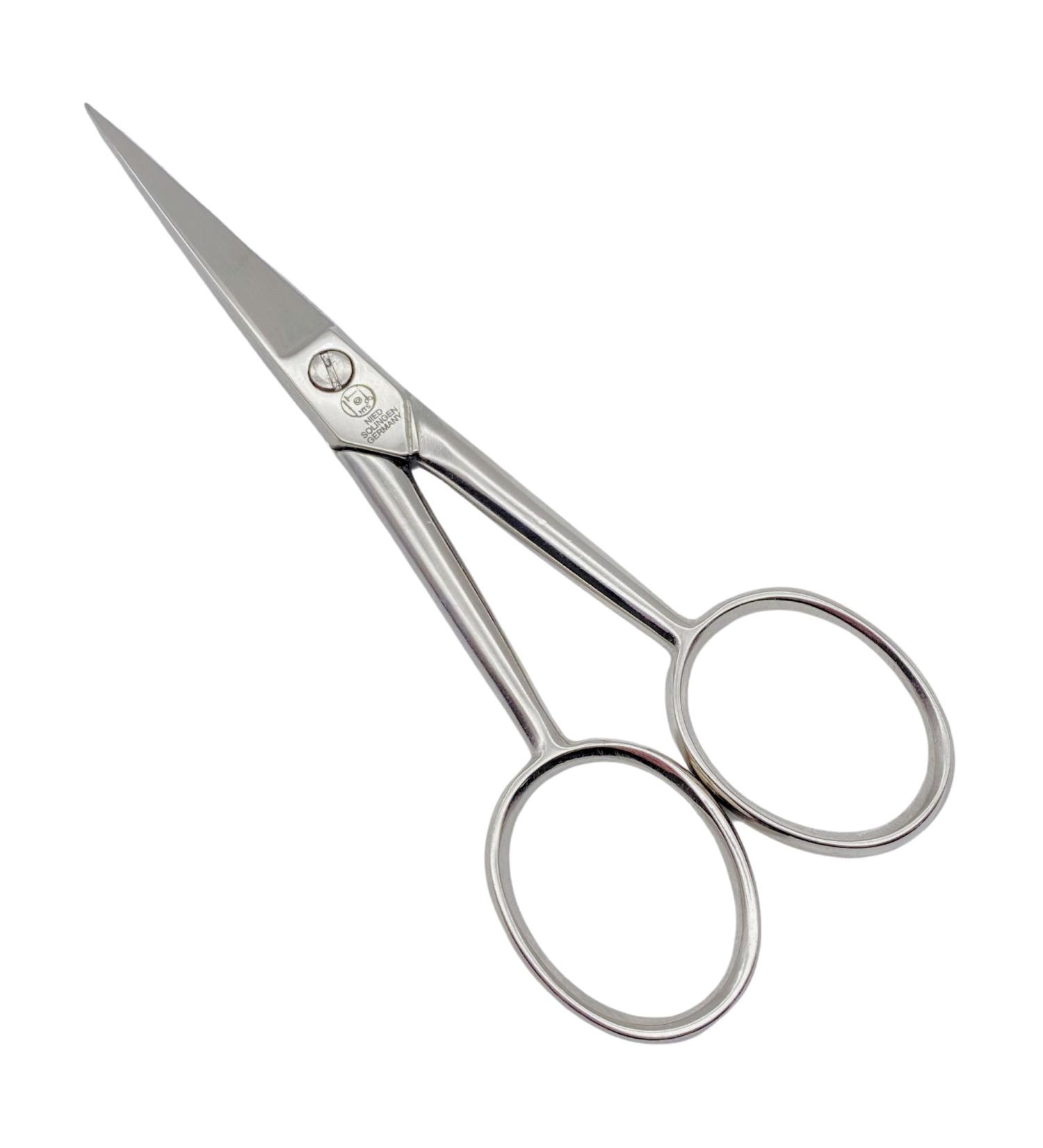 NTS-Solingen Industrial Cup Scissors | Curved Thread Cutter | Nickel-Plated C45 Steel | 14 cm (5.5 inch) | Made in Solingen | Precision Cutting Tools - Buy Online on GoSupps.com