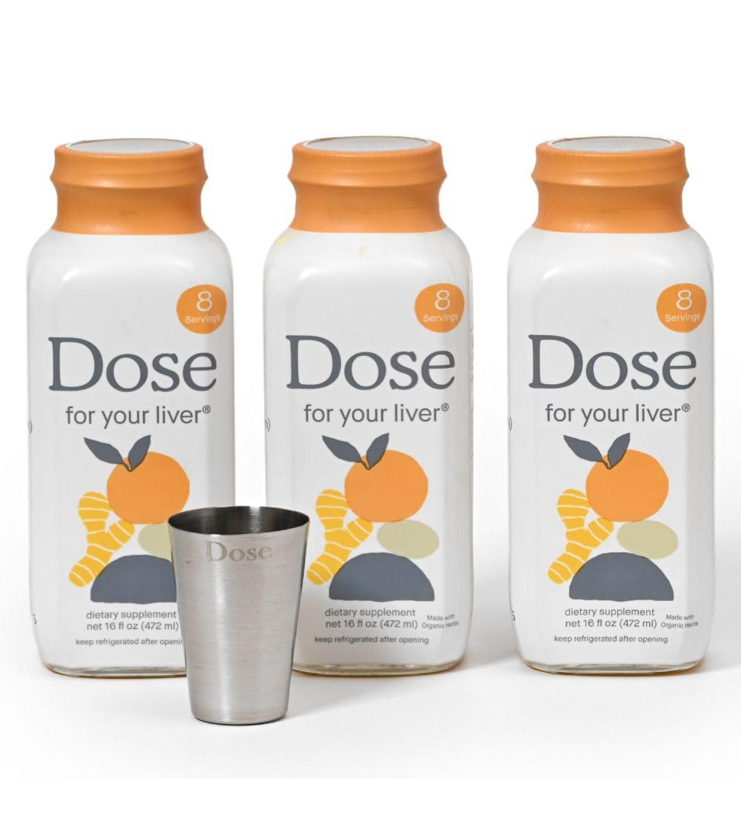DOSE for Your Liver Cleanse Detox & Repair Made with Organic Milk Thistle Supplement with Turmeric Dandelion Ginger and Orange Supports Healthy Liver Function 16oz Bottle 3 Pack (3 Week Supply) 16 Fl Oz (Pack of 3) - Buy Online on GoSupps.com