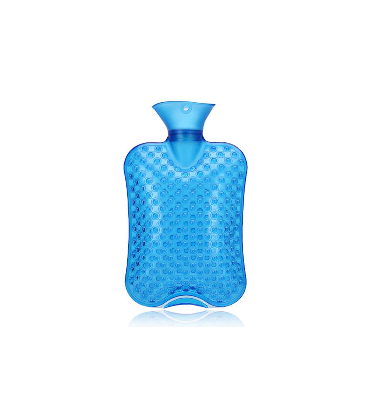 WSLCN 1000ML Hot Water Bottle with Velvet Cover - Transparent Non-Slip Explosion-Proof (Blue) | International Shipping Available - Buy Online on GoSupps.com