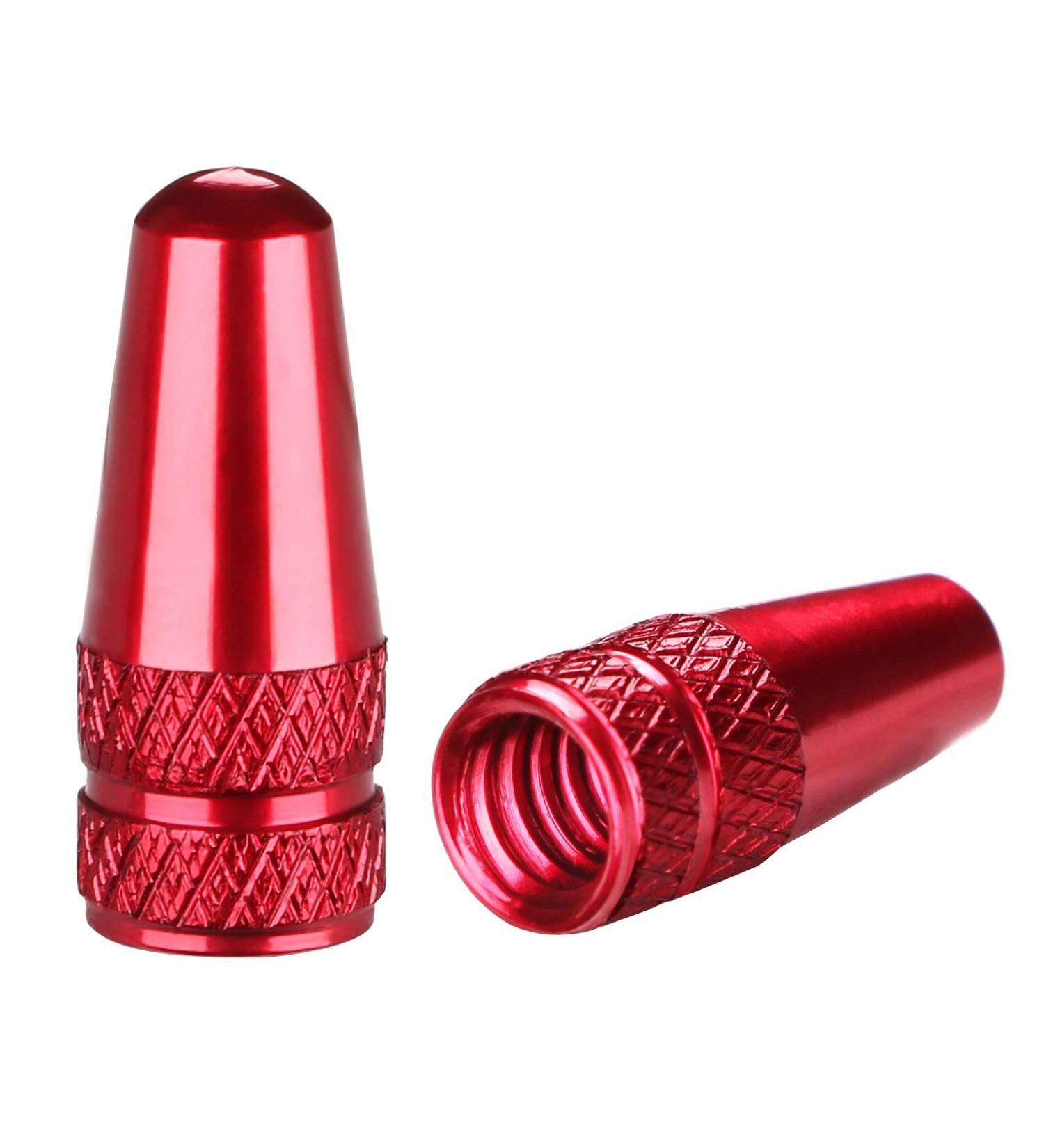 Bike Presta Valve Caps - Aluminum Alloy Dust Covers for Presta/French Valves, 5-Pack Red - Buy Online on GoSupps.com