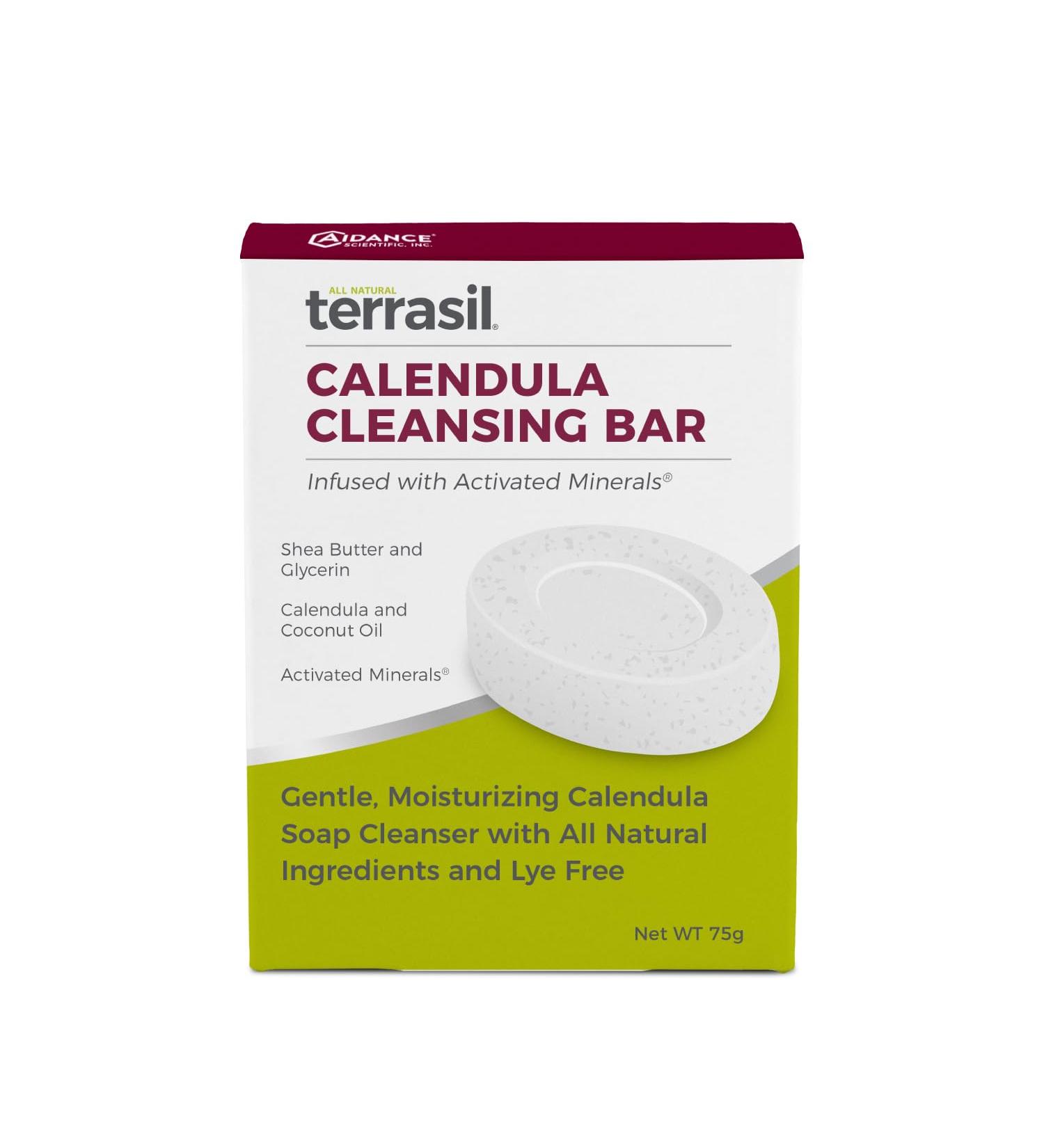Terrasil Calendula Soap Bar - Soothing Relief for Itchy & Irritated Skin Hypoallergenic & Dermatologist Tested Natural Soap for Adults & Kids 75g - Buy Online on GoSupps.com