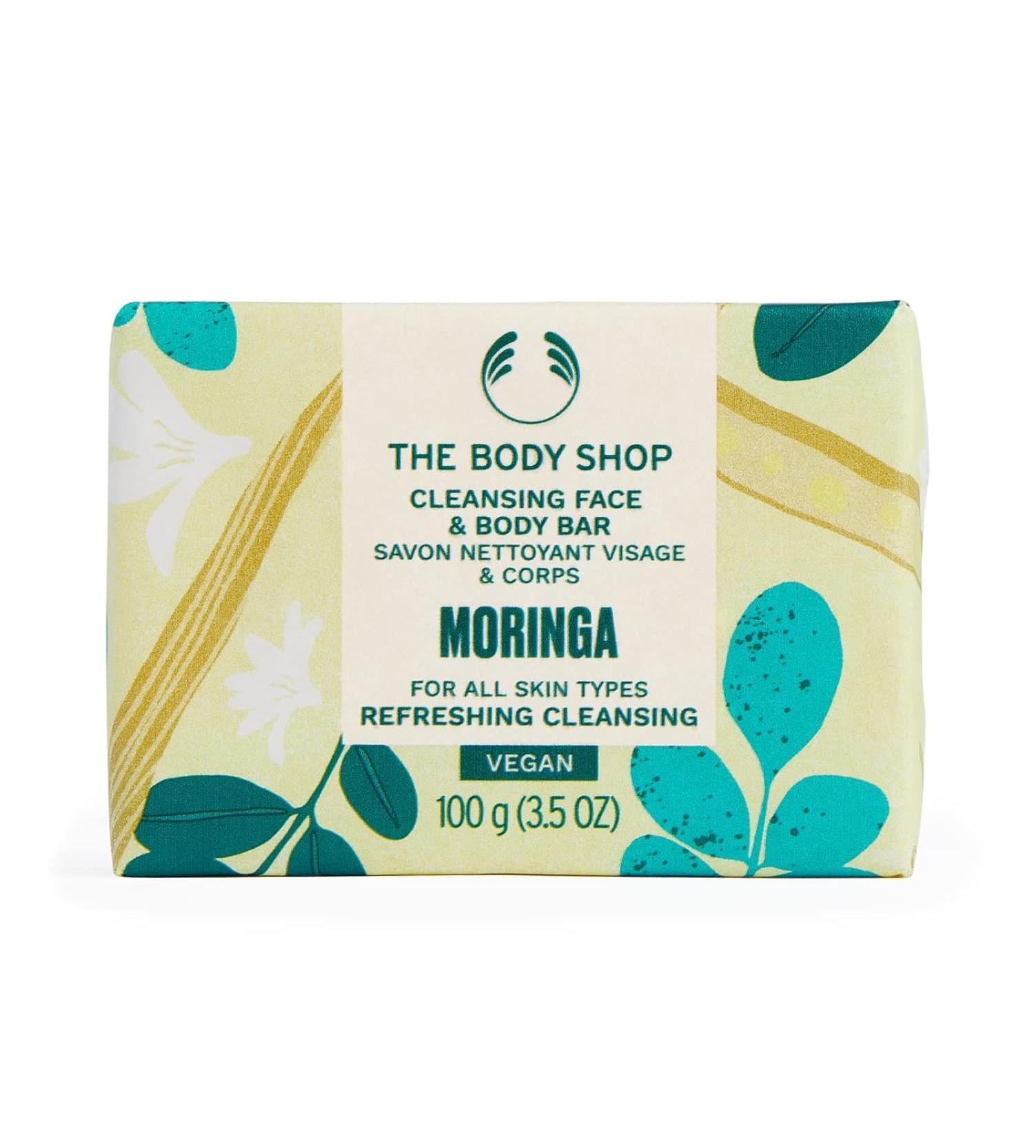 Bod.y Shop Moringa Cleansing Face & Body Bar - Vegan Invigorating & Refreshing (3.5oz) - Shop Internationally - Buy Online on GoSupps.com