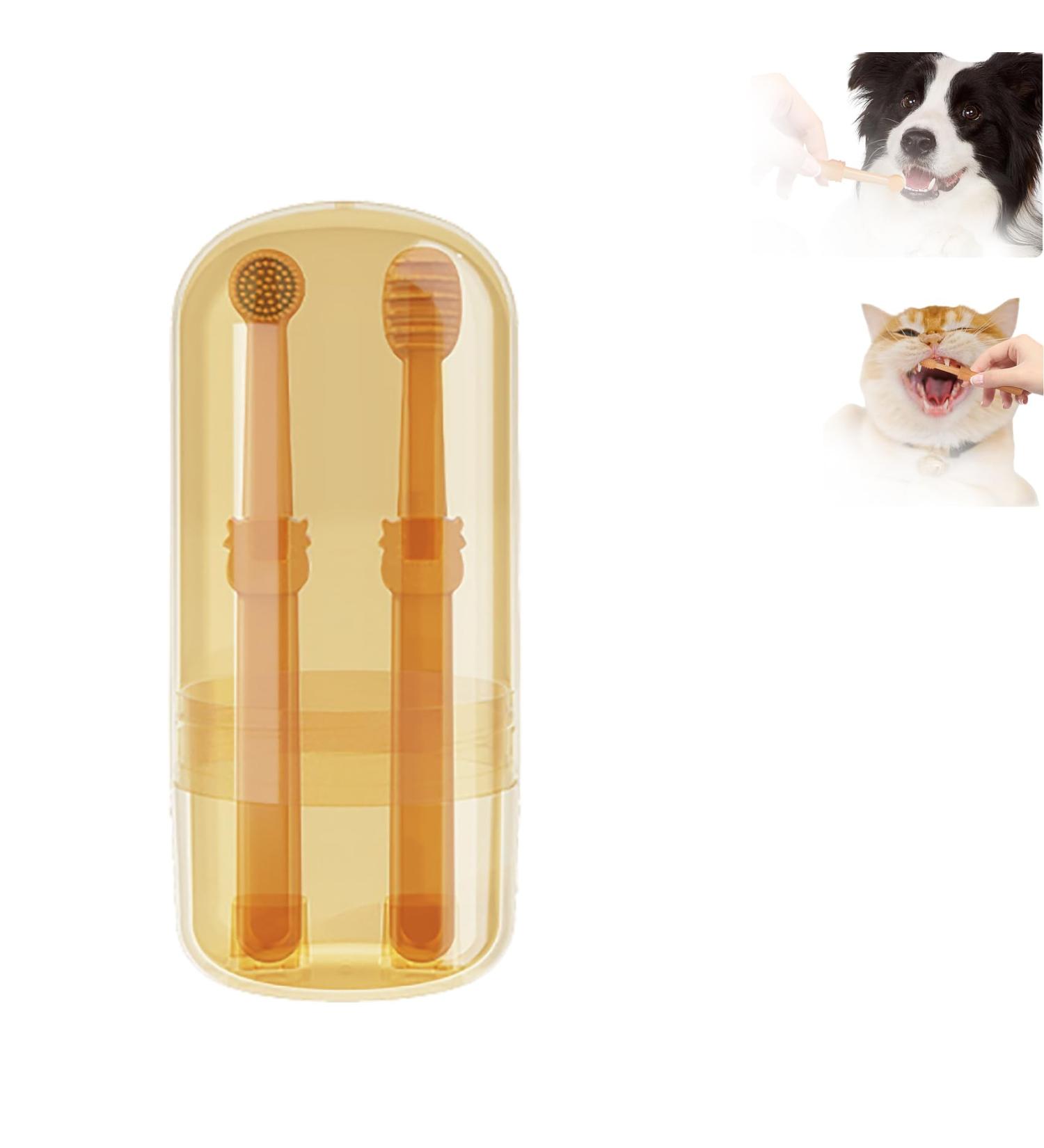 Wejdykg Nanoflex Pet Toothbrush with Tongue Scraper - Soft & Durable Silicone Dog Toothbrush & Toothpaste for Healthy Teeth (1 Pcs) - Buy Online on GoSupps.com